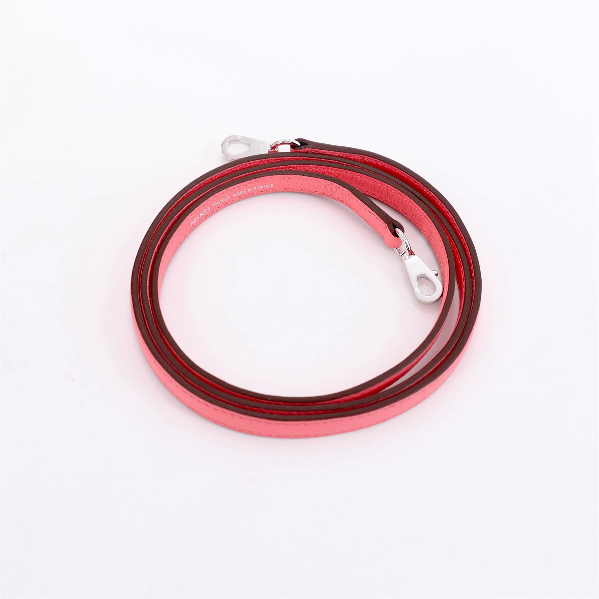 全新 HERMÈS 愛馬仕 Mini Bolide 1923 8W 唇膏粉 Rose Azalee Evercolor皮 銀扣 K刻 2025年 - 13