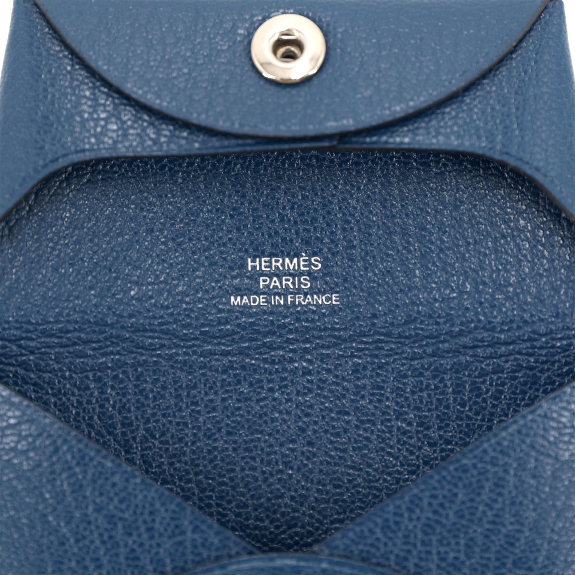 ランク NS 未使用品 HERMÈS エルメス バスティア ディープブルー (S4) シェーブル シルバー金具 Y刻印 - 10