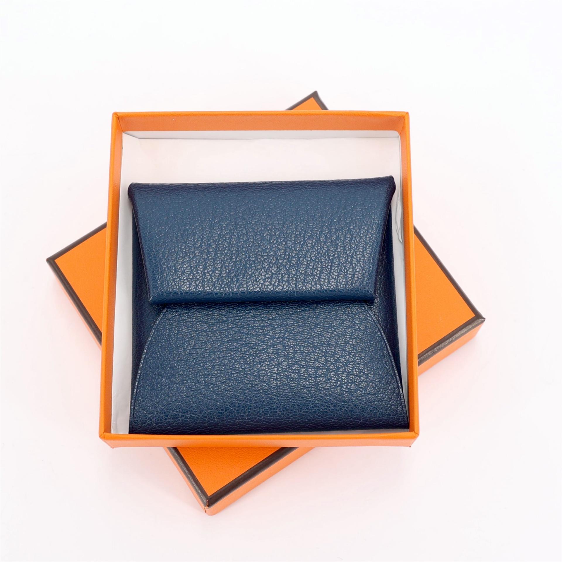 ランク NS 未使用品 HERMÈS エルメス バスティア ディープブルー (S4) シェーブル シルバー金具 Y刻印 - 3