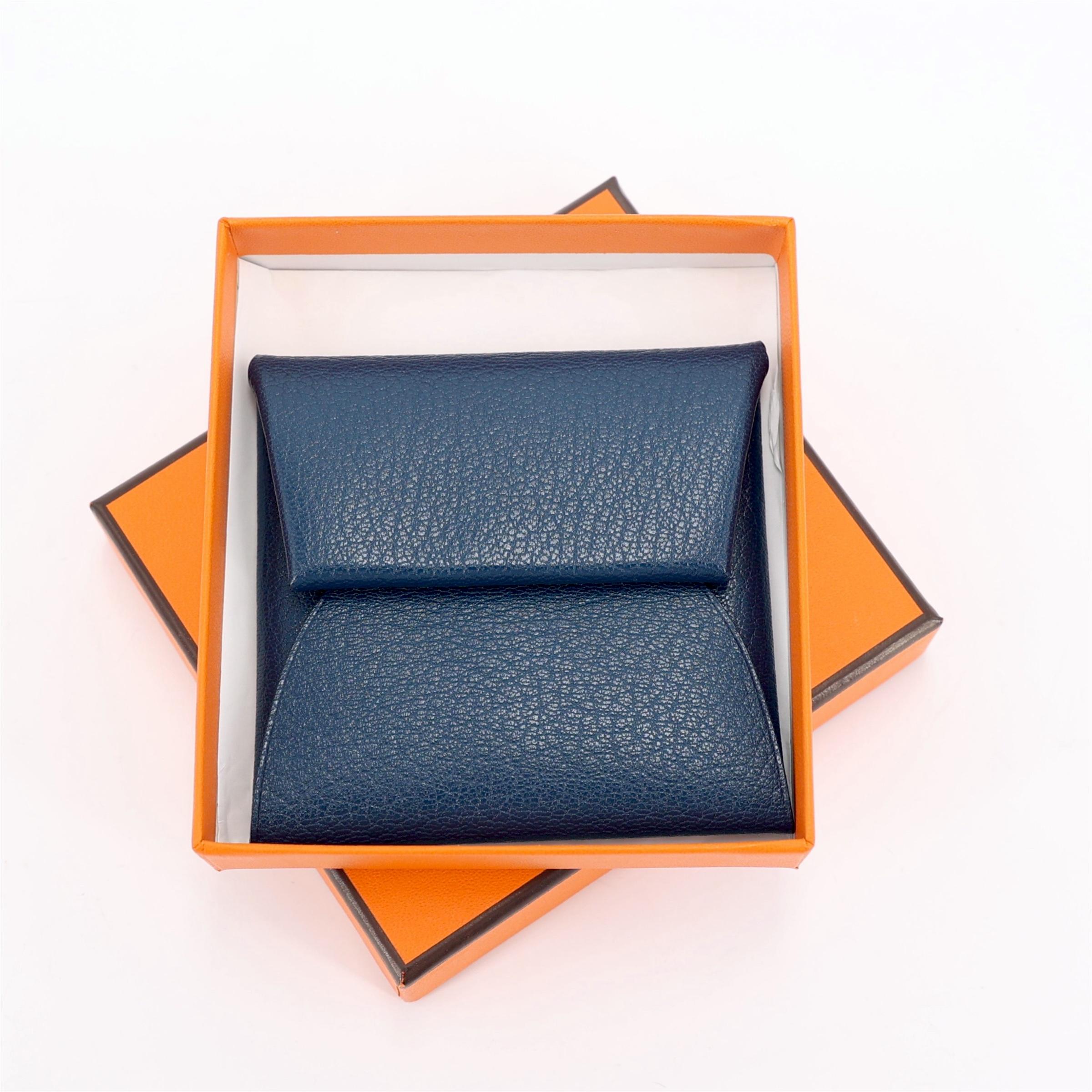 未使用保存品 HERMÈS 爱马仕 Bastia 零钱包 S4 深邃蓝 Deep Blue Chevre山羊皮 银扣 Y刻 2020年 - 3