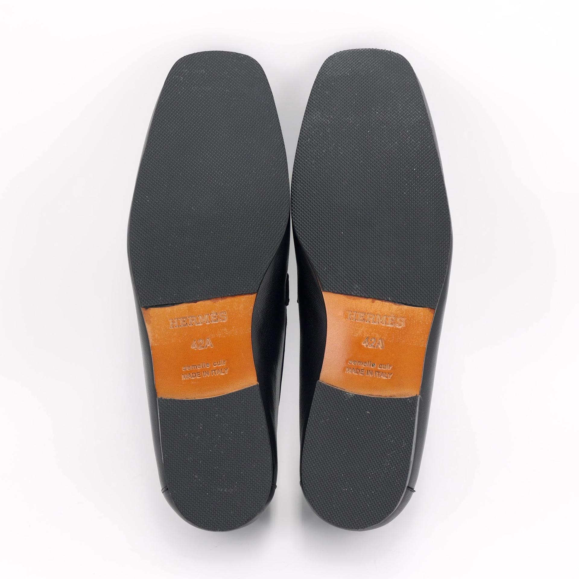 Excellent ( Rank SA ) HERMÈS Charlie Loafer Noir (89) Lambskin W (2024) - 3
