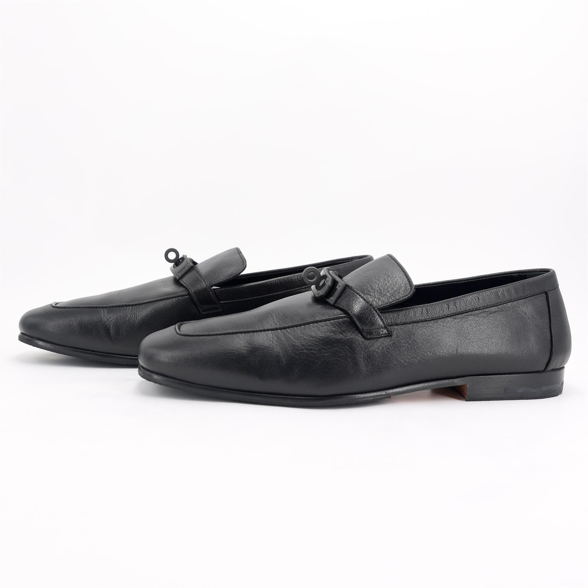 Excellent ( Rank SA ) HERMÈS Charlie Loafer Noir (89) Lambskin W (2024) - 4