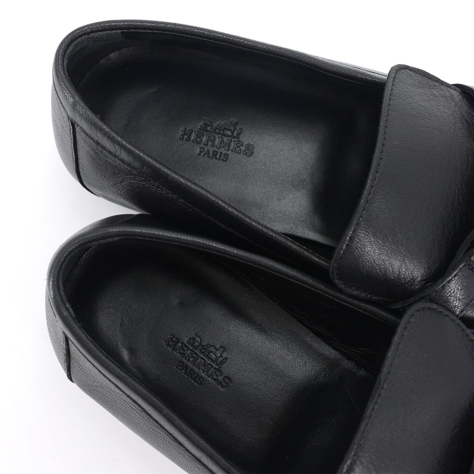 Excellent ( Rank SA ) HERMÈS Charlie Loafer Noir (89) Lambskin W (2024) - 5