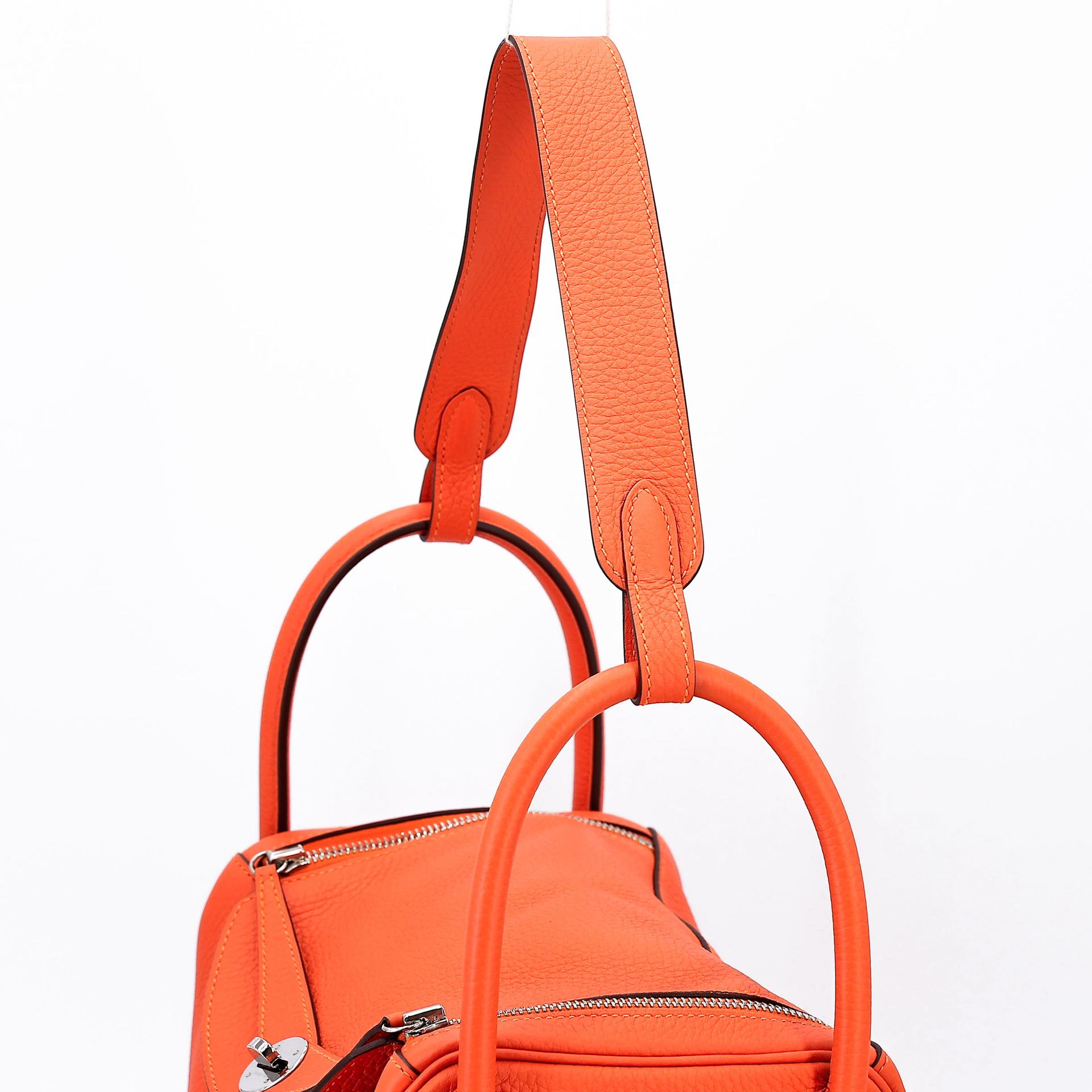 ランク A  HERMÈS エルメス  リンディ 30 オレンジ (93) トリヨン シルバー金具 R刻印 - 4