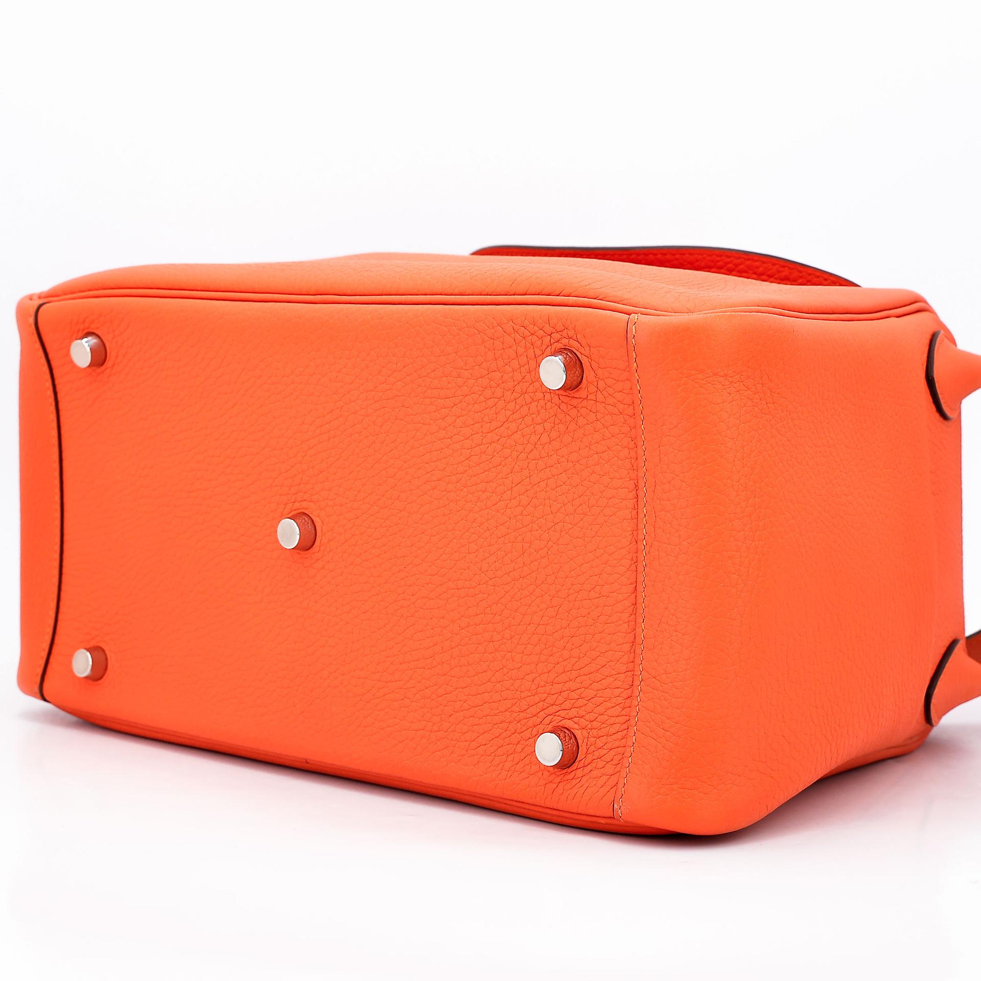 ランク A  HERMÈS エルメス  リンディ 30 オレンジ (93) トリヨン シルバー金具 R刻印 - 5