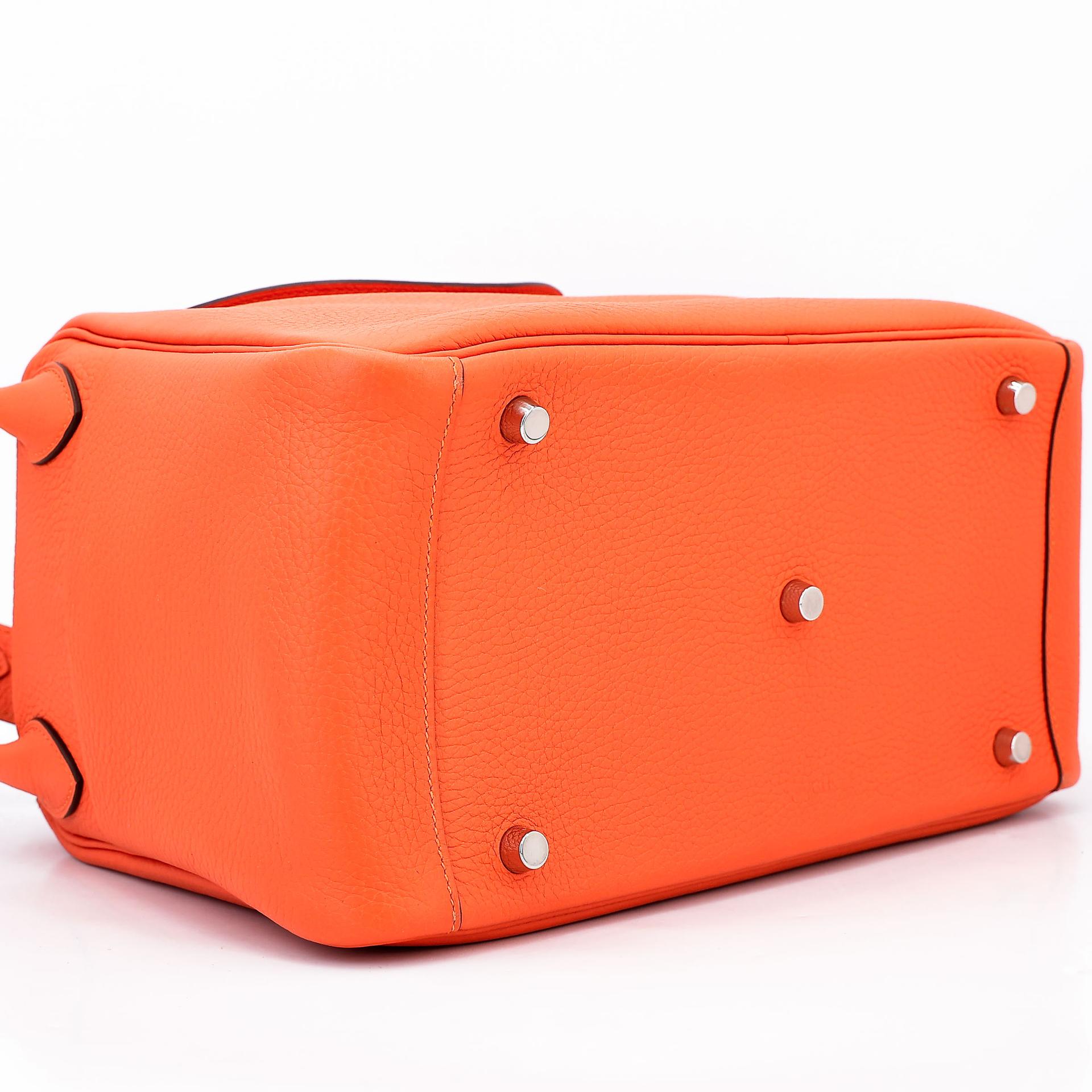 ランク A  HERMÈS エルメス  リンディ 30 オレンジ (93) トリヨン シルバー金具 R刻印 - 6