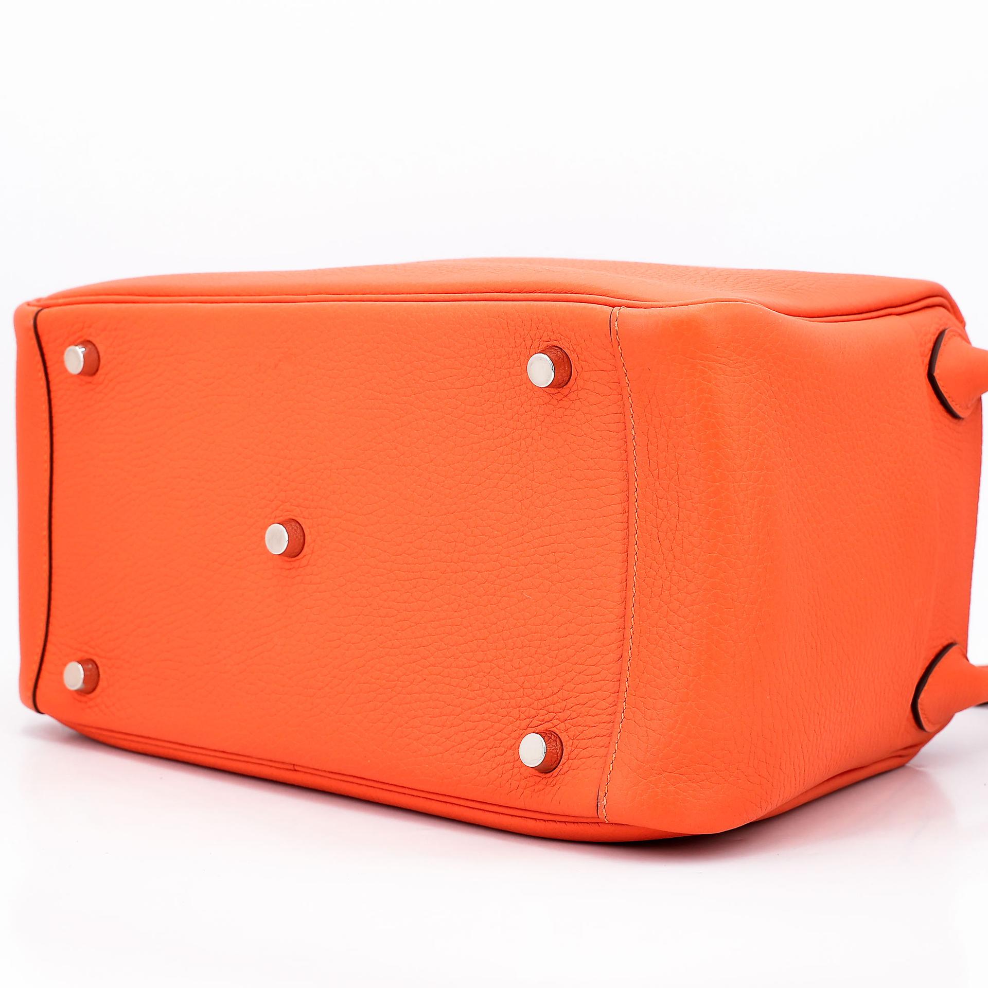 ランク A  HERMÈS エルメス  リンディ 30 オレンジ (93) トリヨン シルバー金具 R刻印 - 7