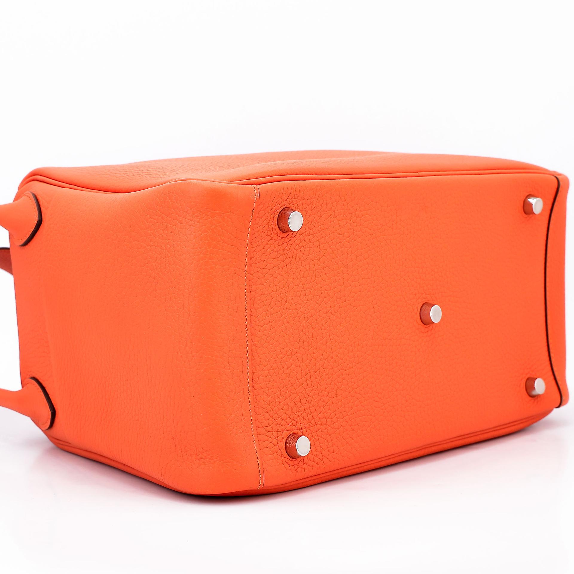 ランク A  HERMÈS エルメス  リンディ 30 オレンジ (93) トリヨン シルバー金具 R刻印 - 8