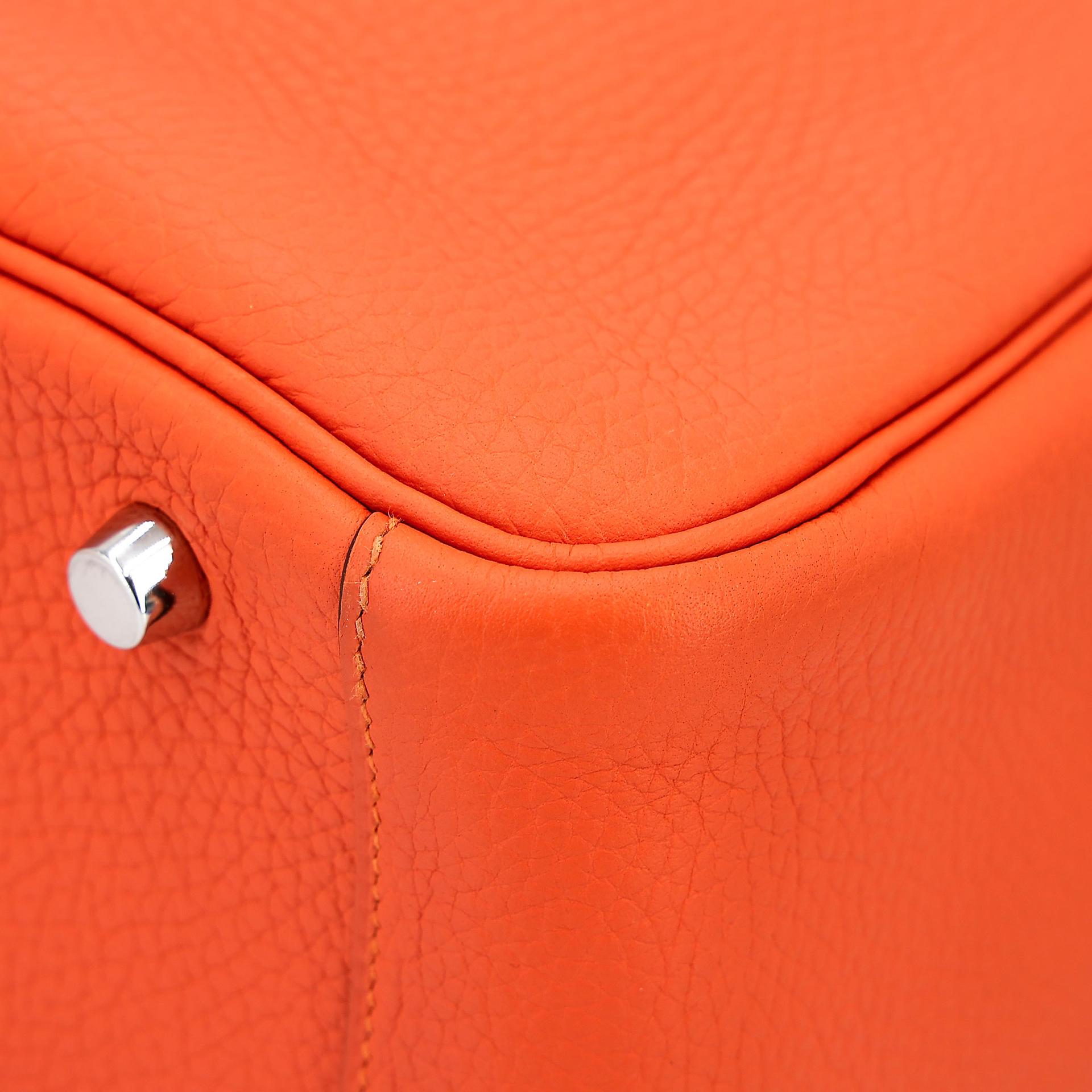 ランク A  HERMÈS エルメス  リンディ 30 オレンジ (93) トリヨン シルバー金具 R刻印 - 9