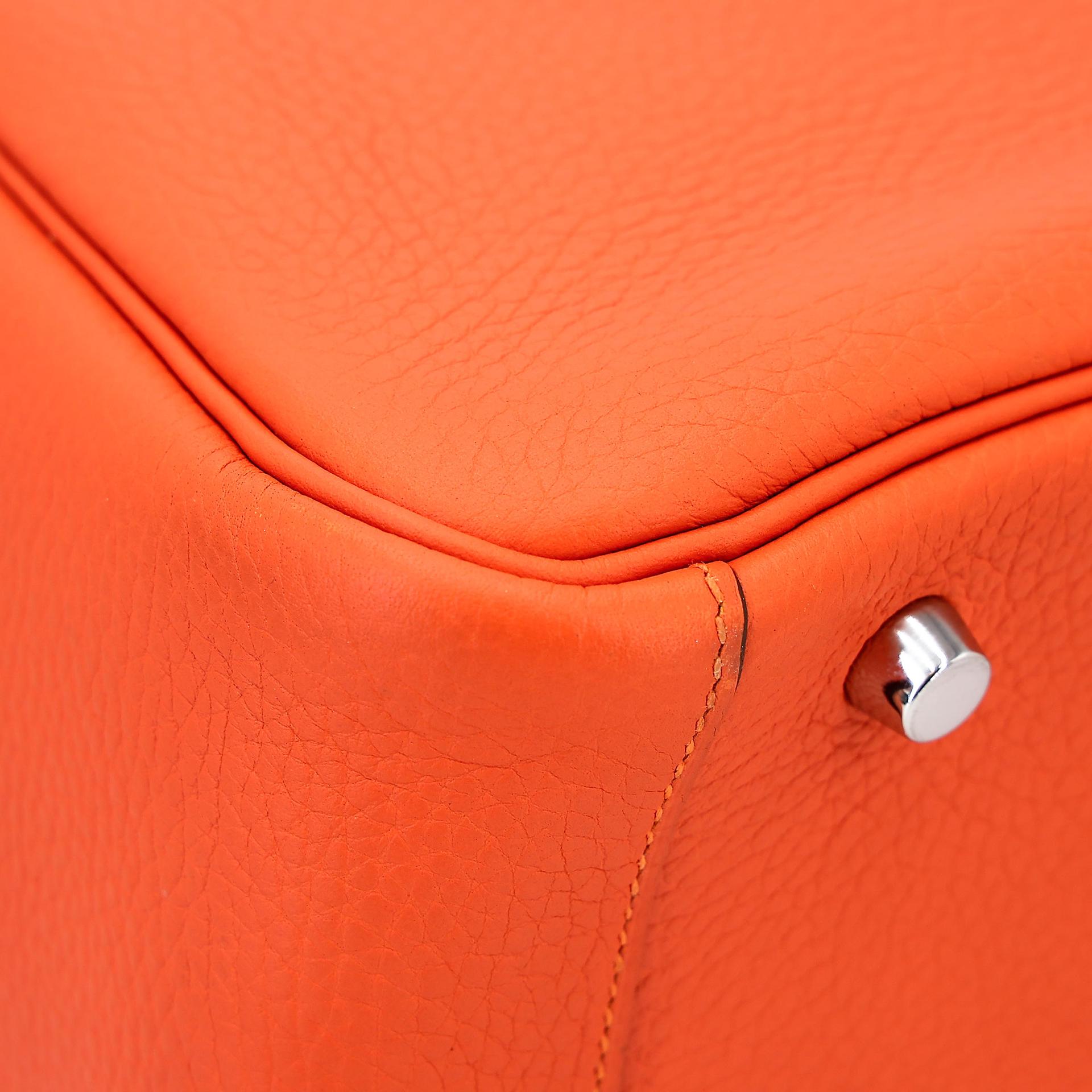 ランク A  HERMÈS エルメス  リンディ 30 オレンジ (93) トリヨン シルバー金具 R刻印 - 10