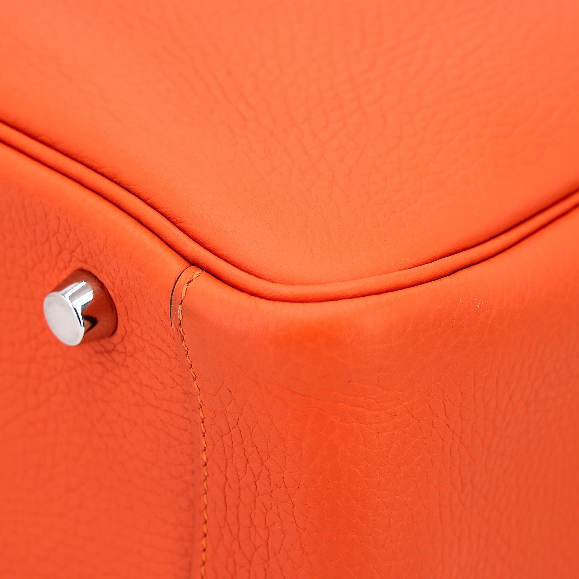 ランク A  HERMÈS エルメス  リンディ 30 オレンジ (93) トリヨン シルバー金具 R刻印 - 11