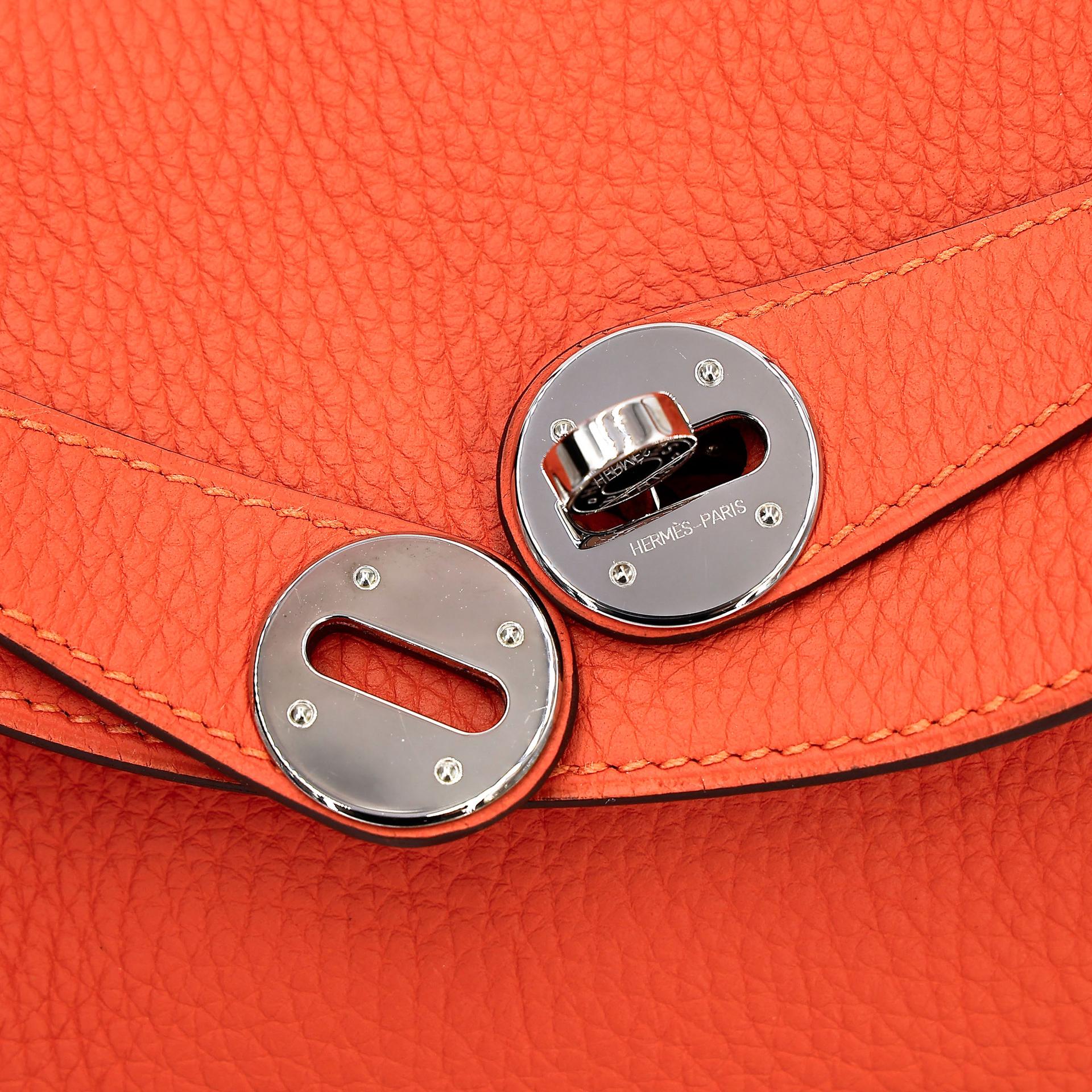 ランク A  HERMÈS エルメス  リンディ 30 オレンジ (93) トリヨン シルバー金具 R刻印 - 14