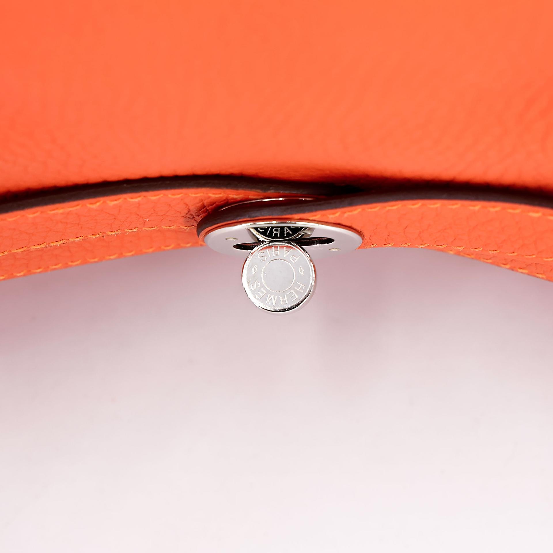 ランク A  HERMÈS エルメス  リンディ 30 オレンジ (93) トリヨン シルバー金具 R刻印 - 16