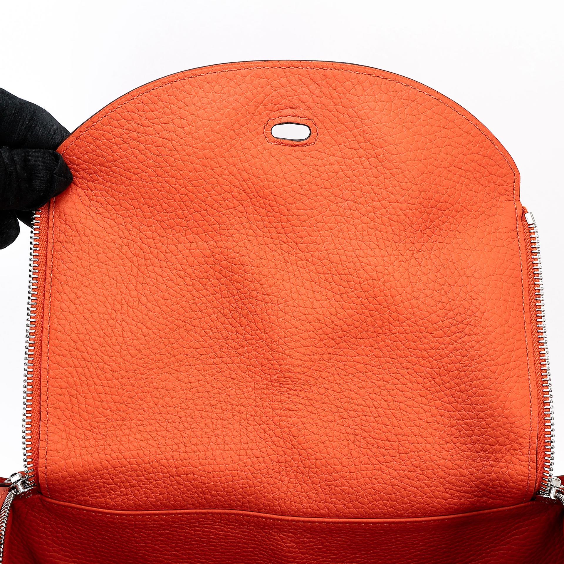 ランク A  HERMÈS エルメス  リンディ 30 オレンジ (93) トリヨン シルバー金具 R刻印 - 18
