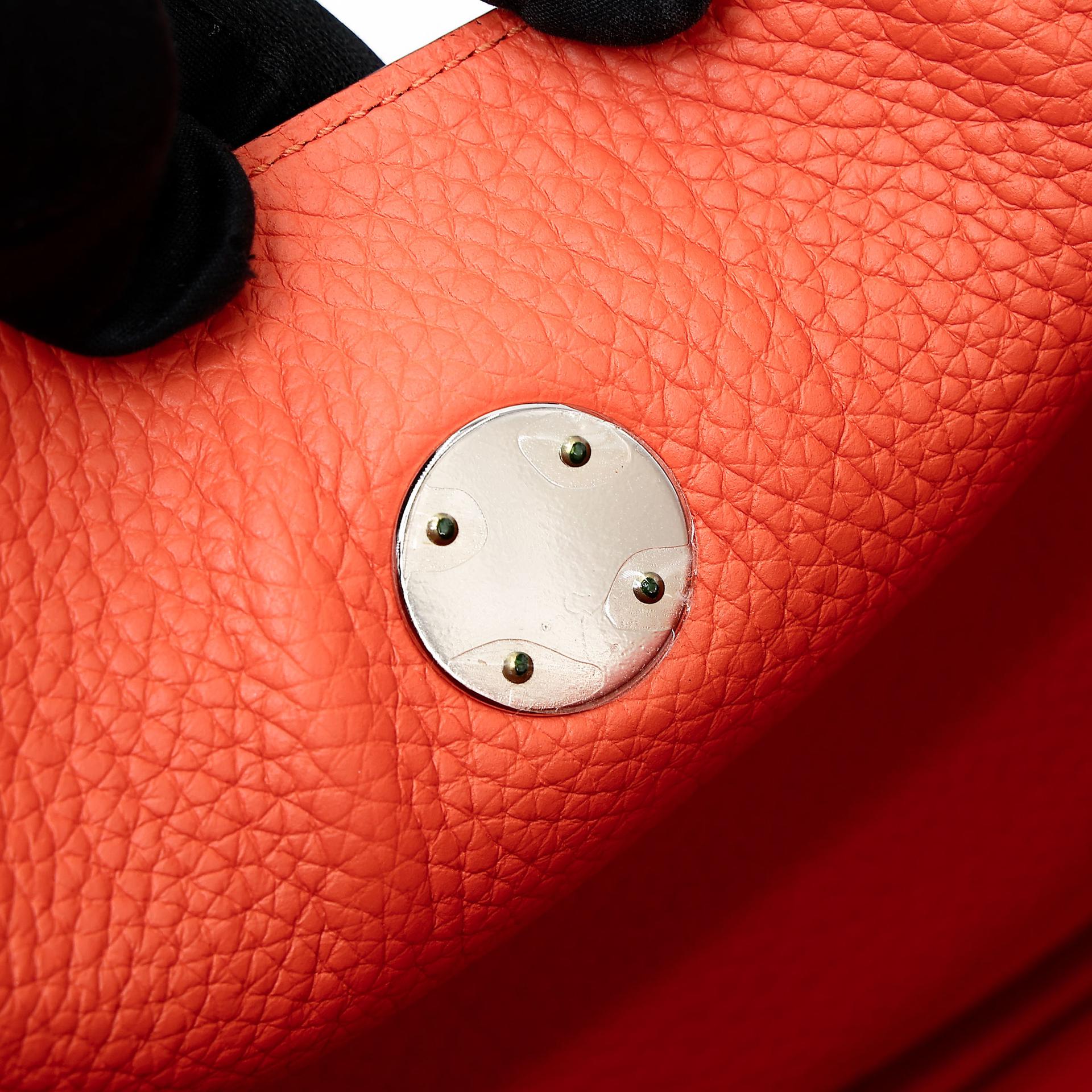ランク A  HERMÈS エルメス  リンディ 30 オレンジ (93) トリヨン シルバー金具 R刻印 - 19