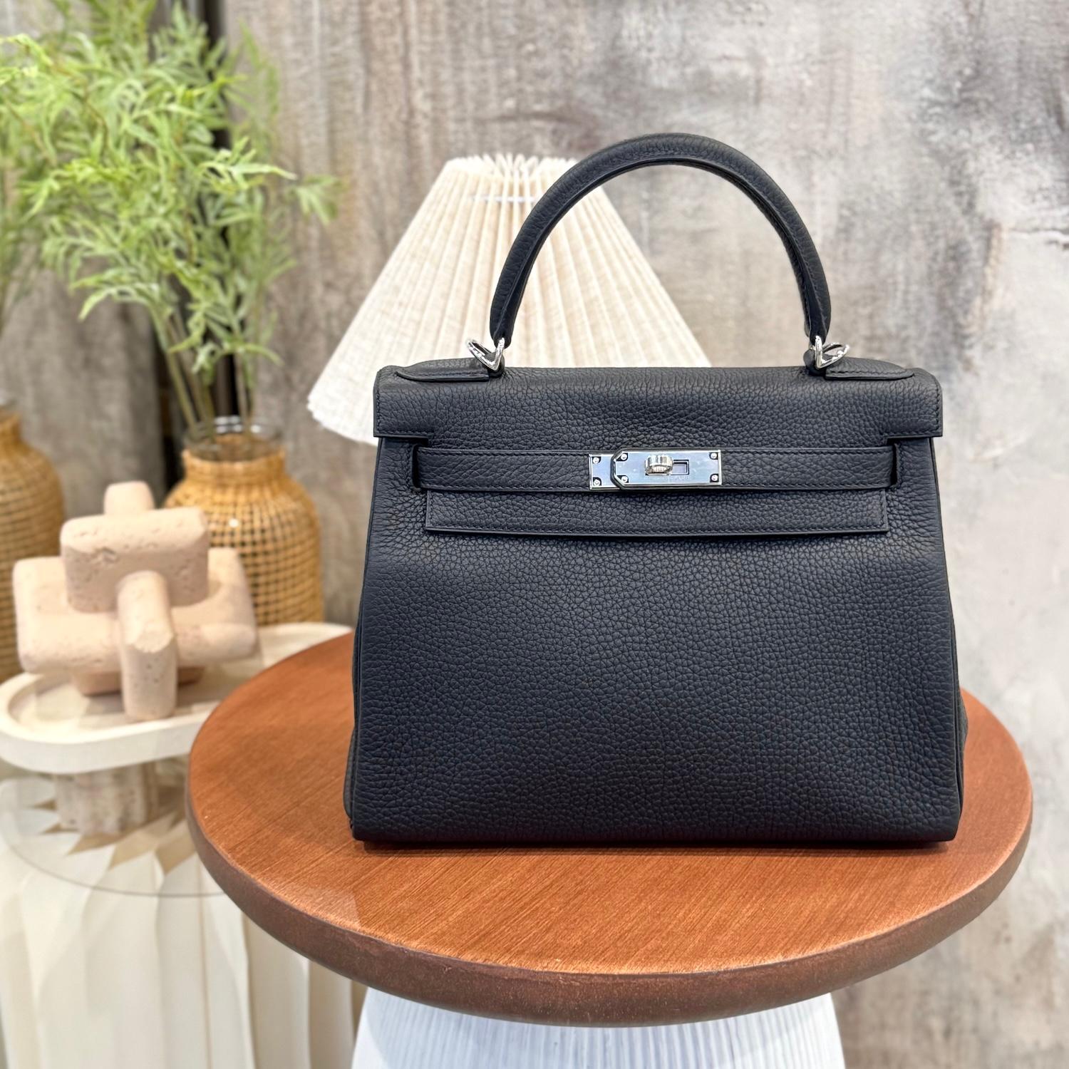 全新  HERMÈS 愛馬仕  Kelly 28 89 黑色 Noir (Black) Togo小牛皮 銀扣 W刻 2024年 - 3