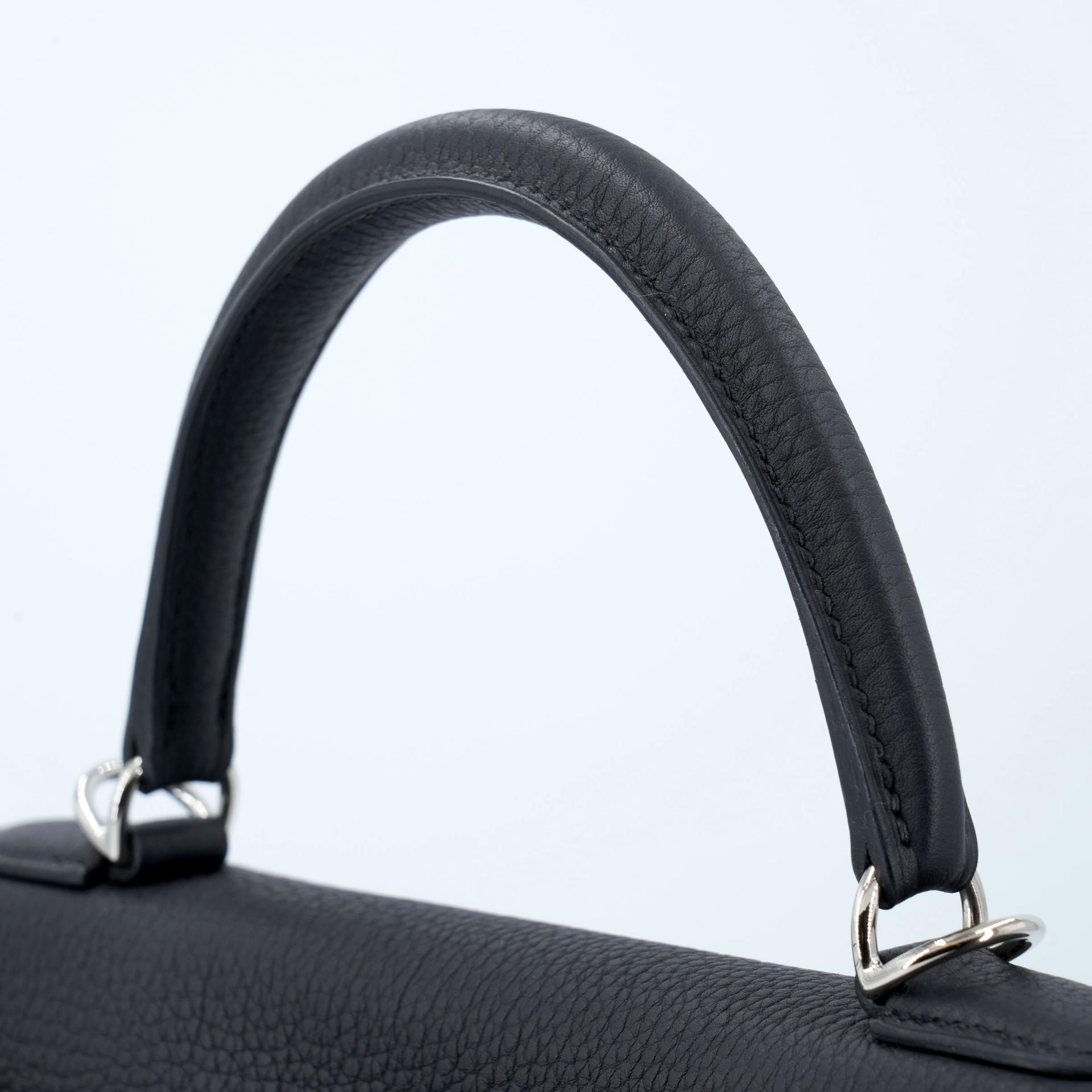 全新  HERMÈS 愛馬仕  Kelly 28 89 黑色 Noir (Black) Togo小牛皮 銀扣 W刻 2024年 - 4