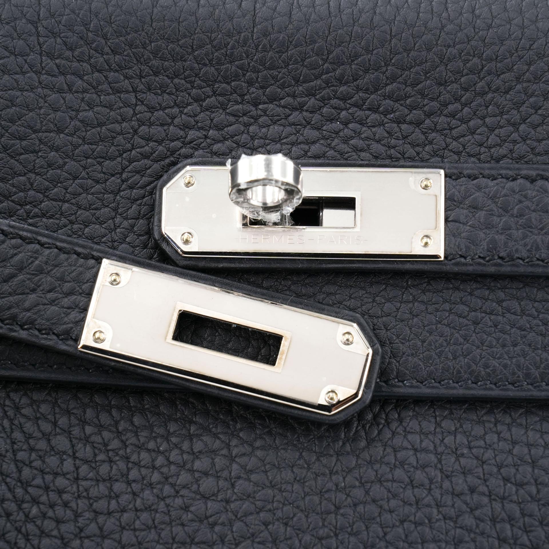 全新  HERMÈS 愛馬仕  Kelly 28 89 黑色 Noir (Black) Togo小牛皮 銀扣 W刻 2024年 - 9