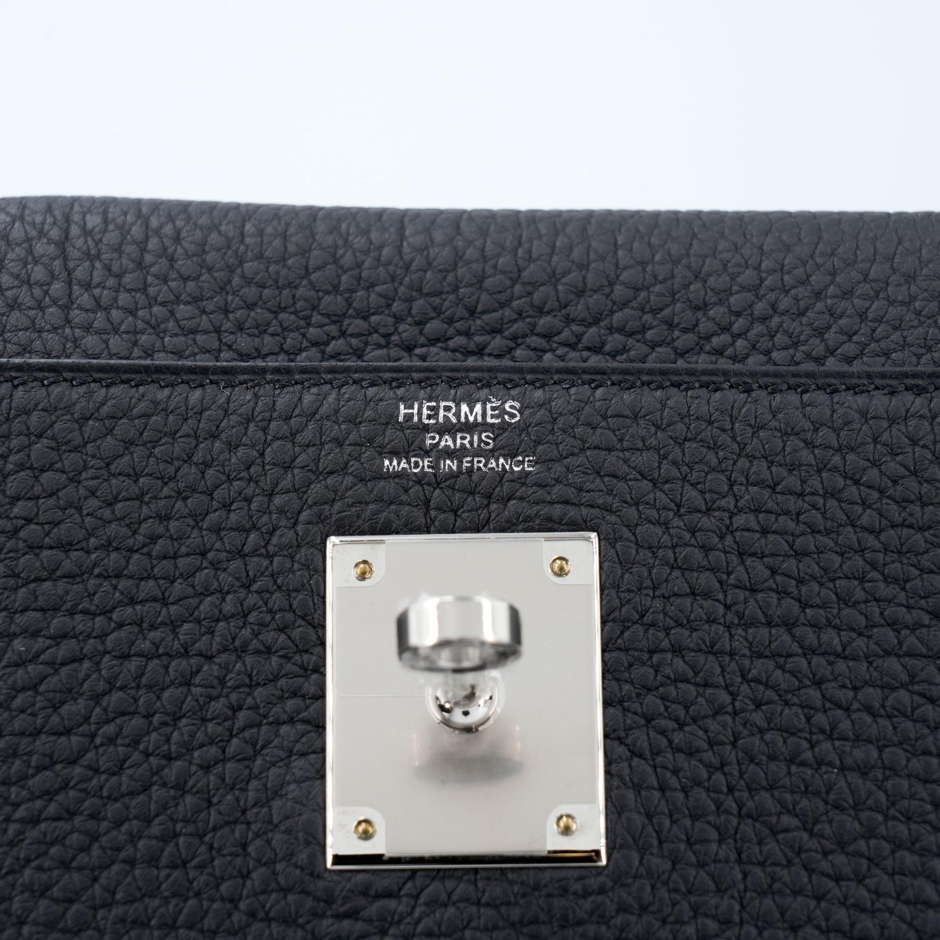 全新  HERMÈS 愛馬仕  Kelly 28 89 黑色 Noir (Black) Togo小牛皮 銀扣 W刻 2024年 - 10