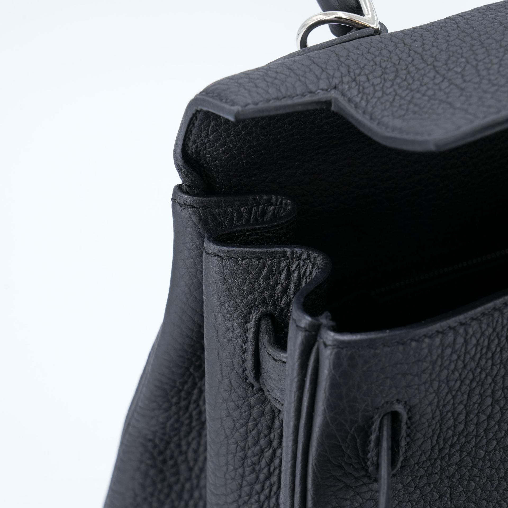 全新  HERMÈS 愛馬仕  Kelly 28 89 黑色 Noir (Black) Togo小牛皮 銀扣 W刻 2024年 - 12
