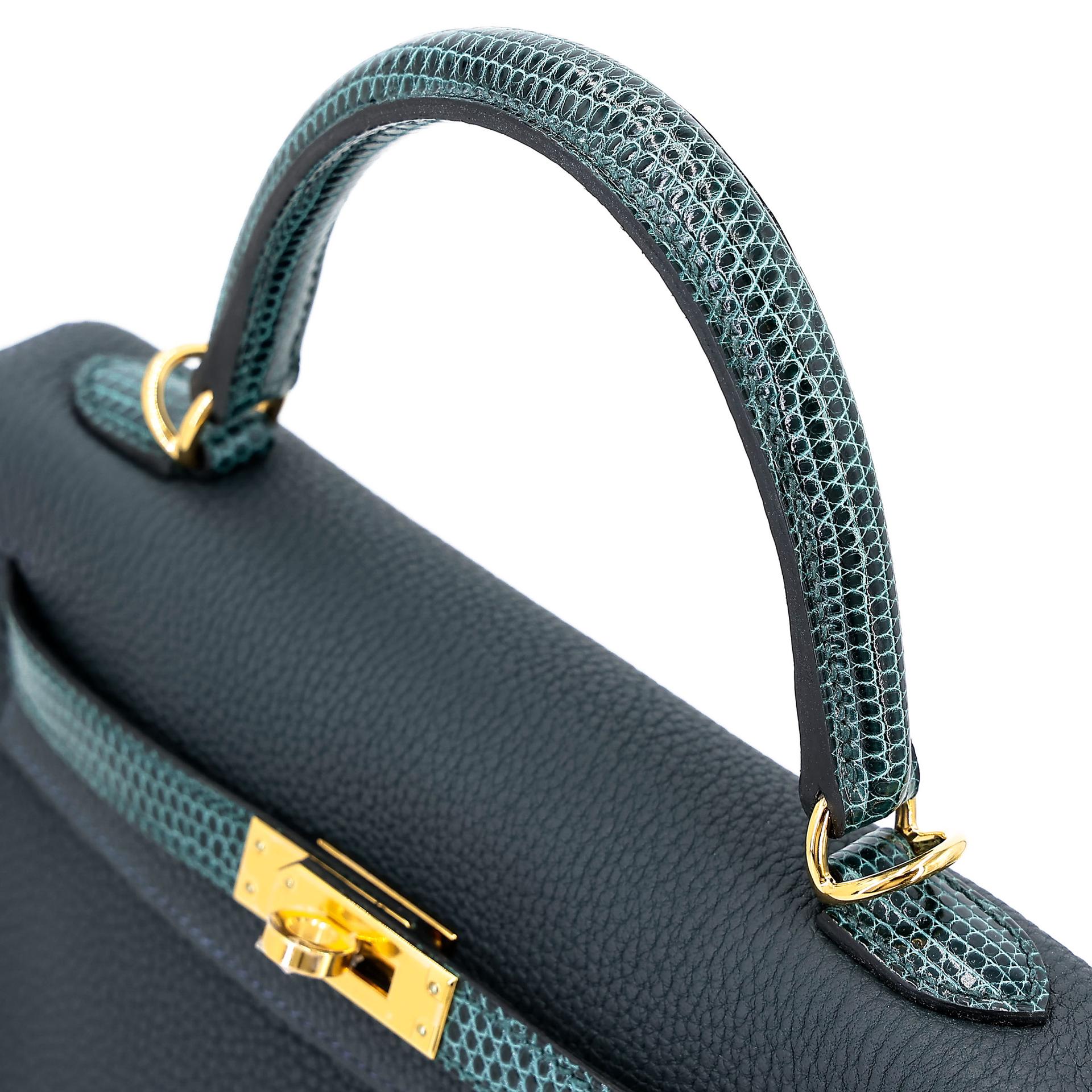 Unused ( Rank NS ) HERMÈS Kelly 25 Touch Vert Cypress (6O) Vert Rousseau (V0) Togo Lizard Gold hardware W (2024) - 5