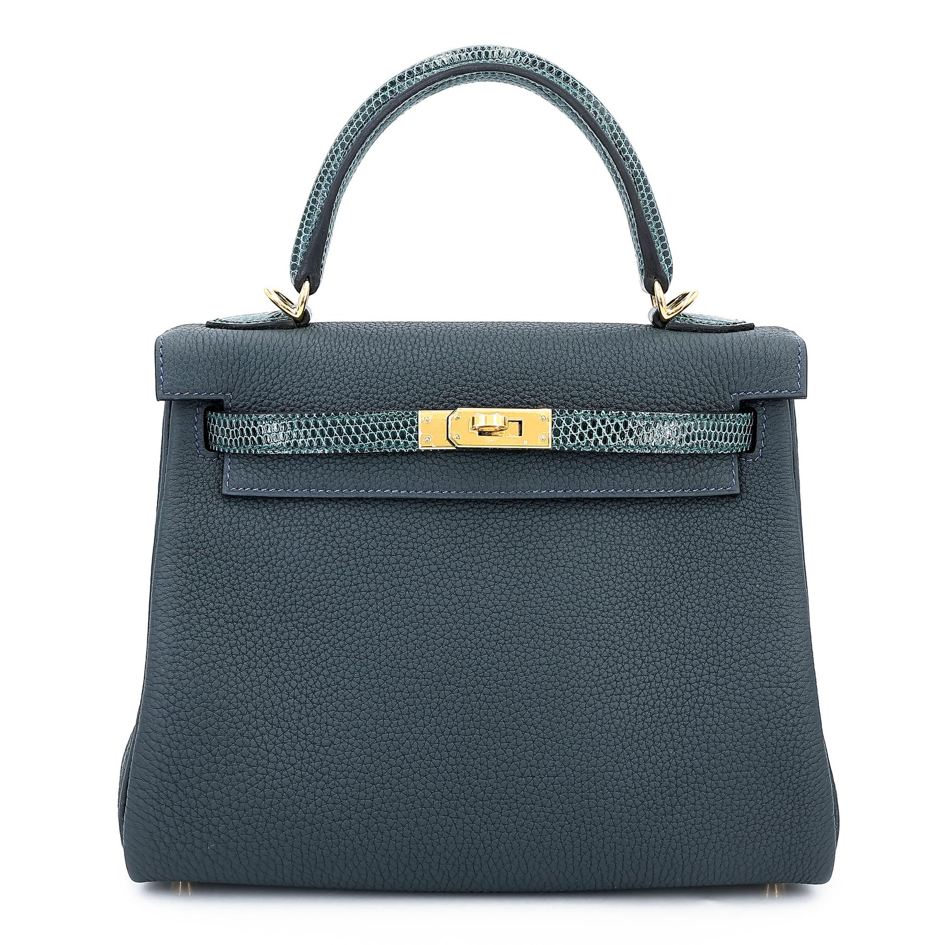 Unused ( Rank NS ) HERMÈS Kelly 25 Touch Vert Cypress (6O) Vert Rousseau (V0) Togo Lizard Gold hardware W (2024) - 1