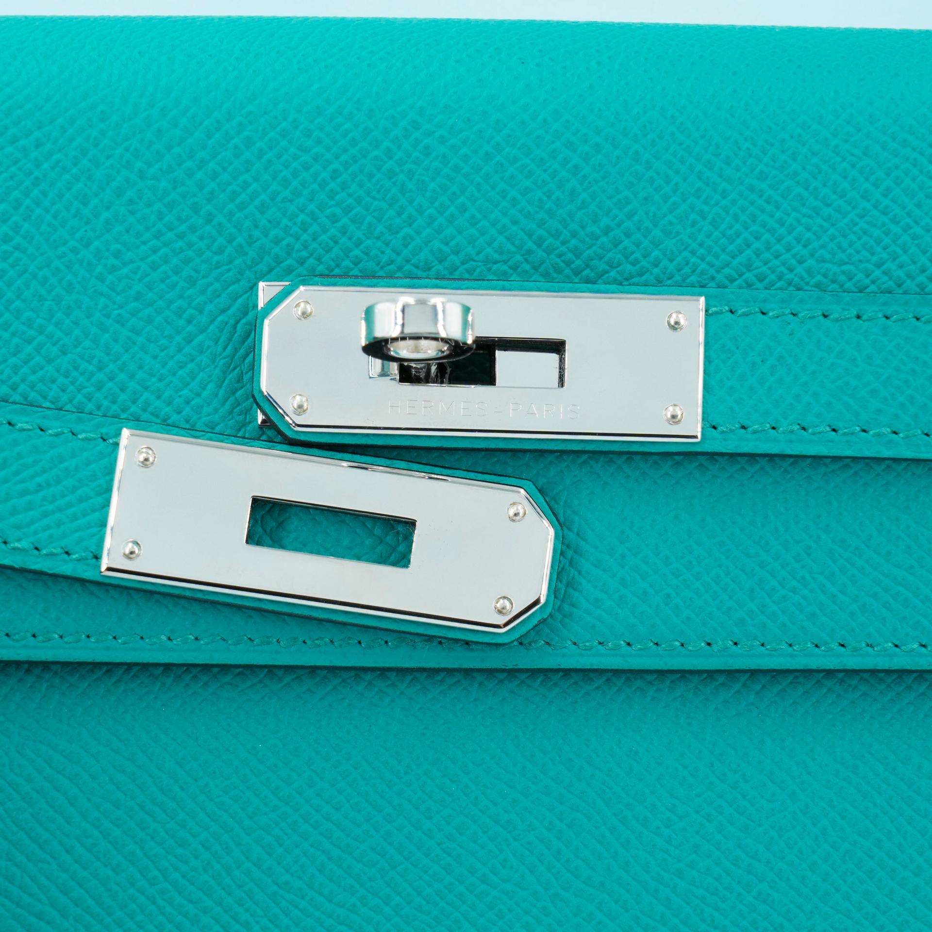 ランク SA HERMÈS エルメス ケリー32 セリエ ブルーパオン (7F) エプソン シルバー金具 X刻印 - 4