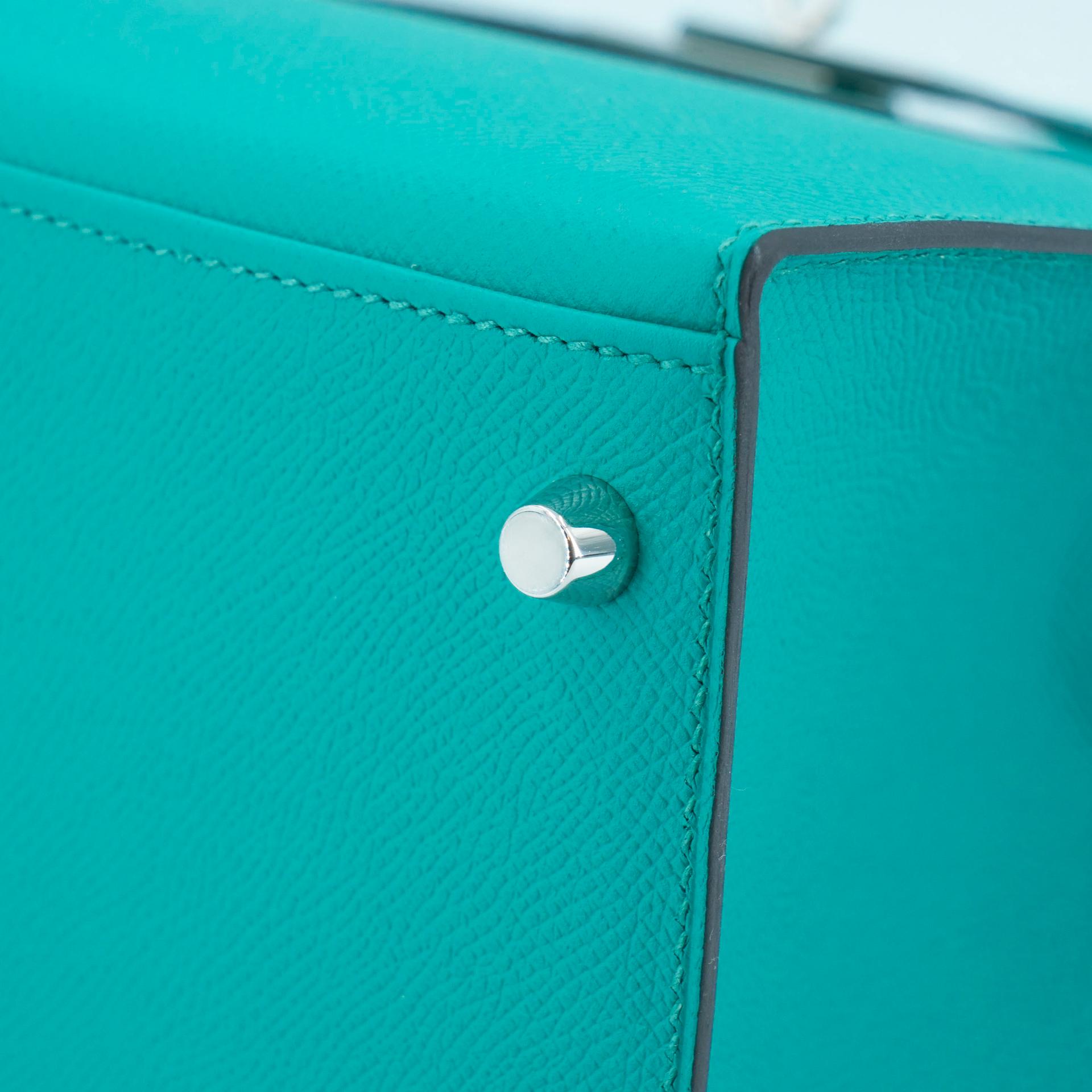 ランク SA HERMÈS エルメス ケリー32 セリエ ブルーパオン (7F) エプソン シルバー金具 X刻印 - 12