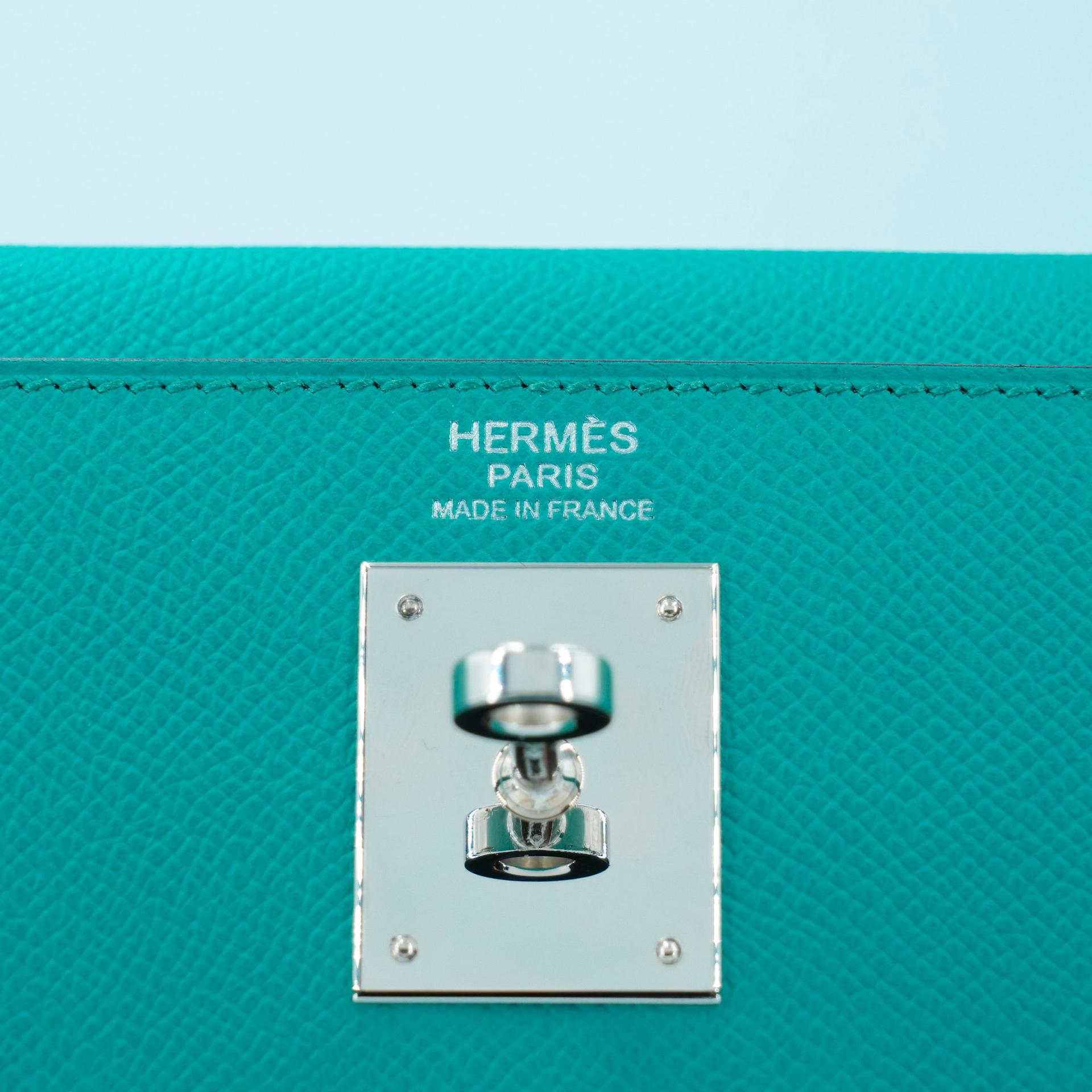 ランク SA HERMÈS エルメス ケリー32 セリエ ブルーパオン (7F) エプソン シルバー金具 X刻印 - 15