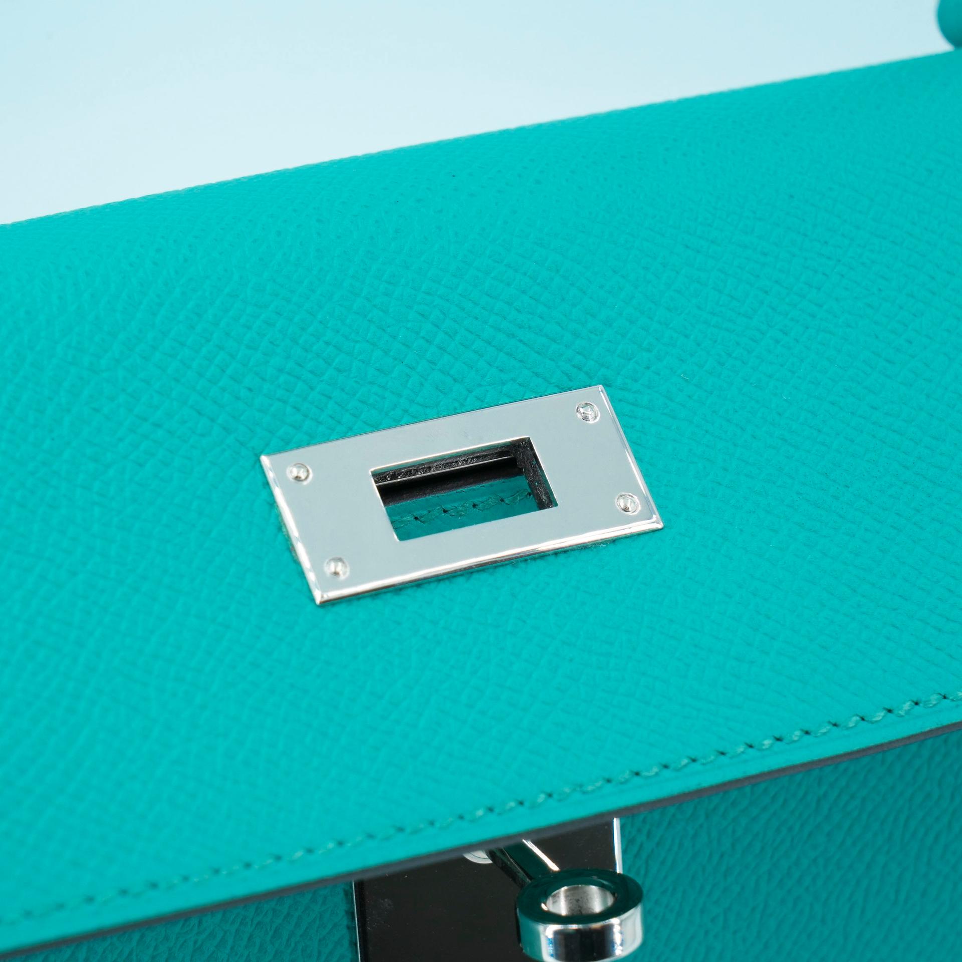 ランク SA HERMÈS エルメス ケリー32 セリエ ブルーパオン (7F) エプソン シルバー金具 X刻印 - 16
