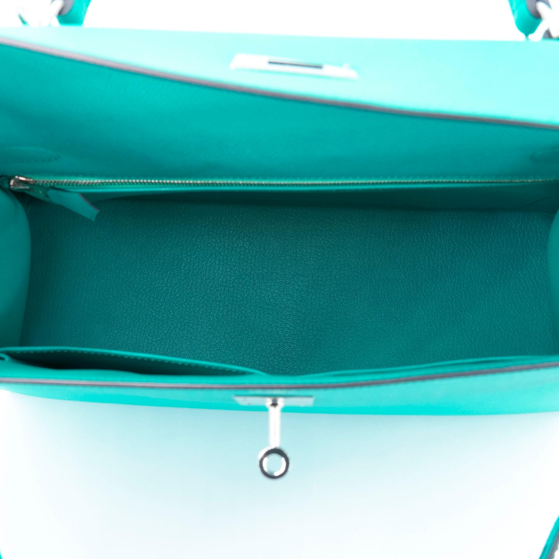 ランク SA HERMÈS エルメス ケリー32 セリエ ブルーパオン (7F) エプソン シルバー金具 X刻印 - 21