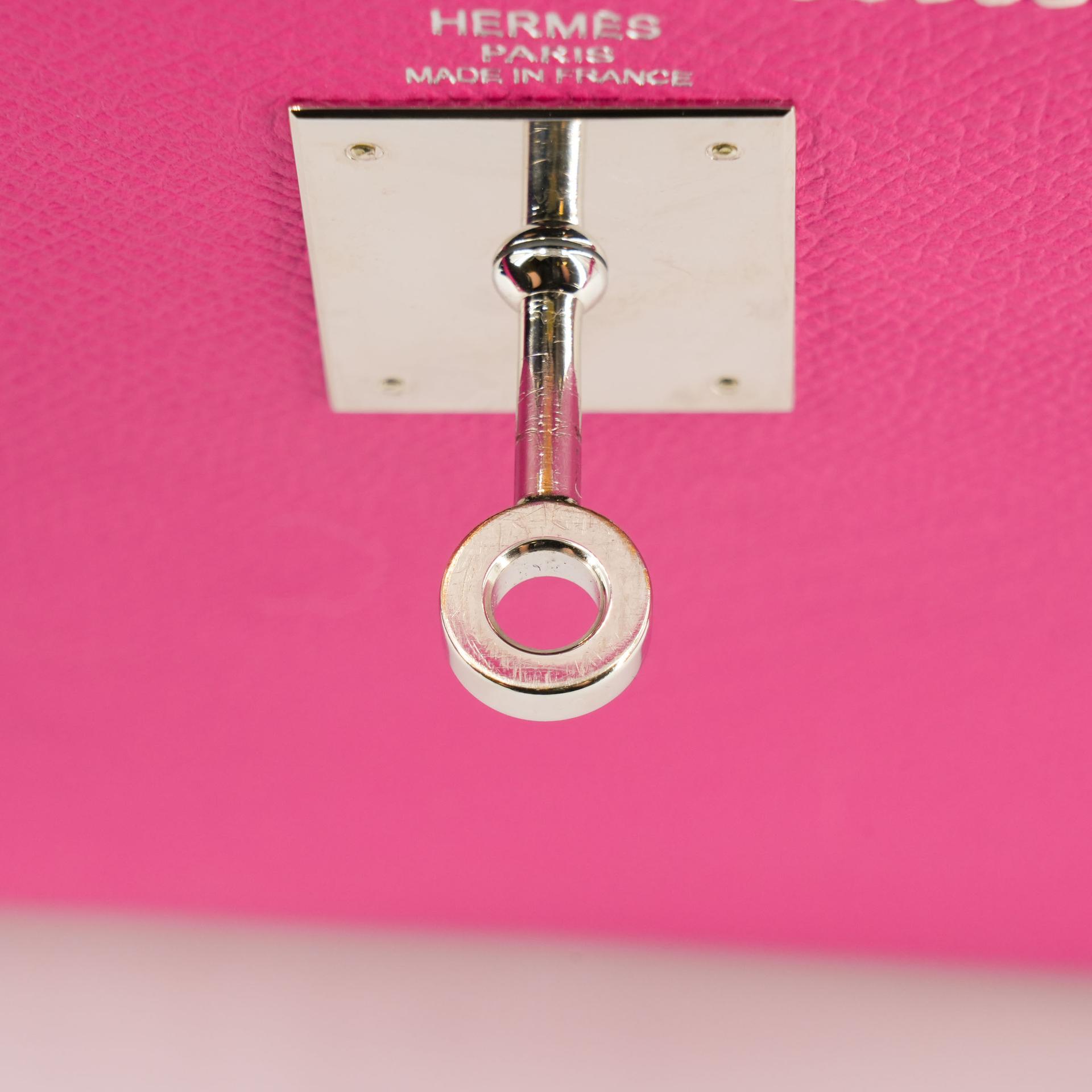 Excellent ( Rank SA ) HERMÈS Kelly 28 Rose Tyrien (E5) Tosca (K5) Epsom Palladium hardware Square O (2011) - 19