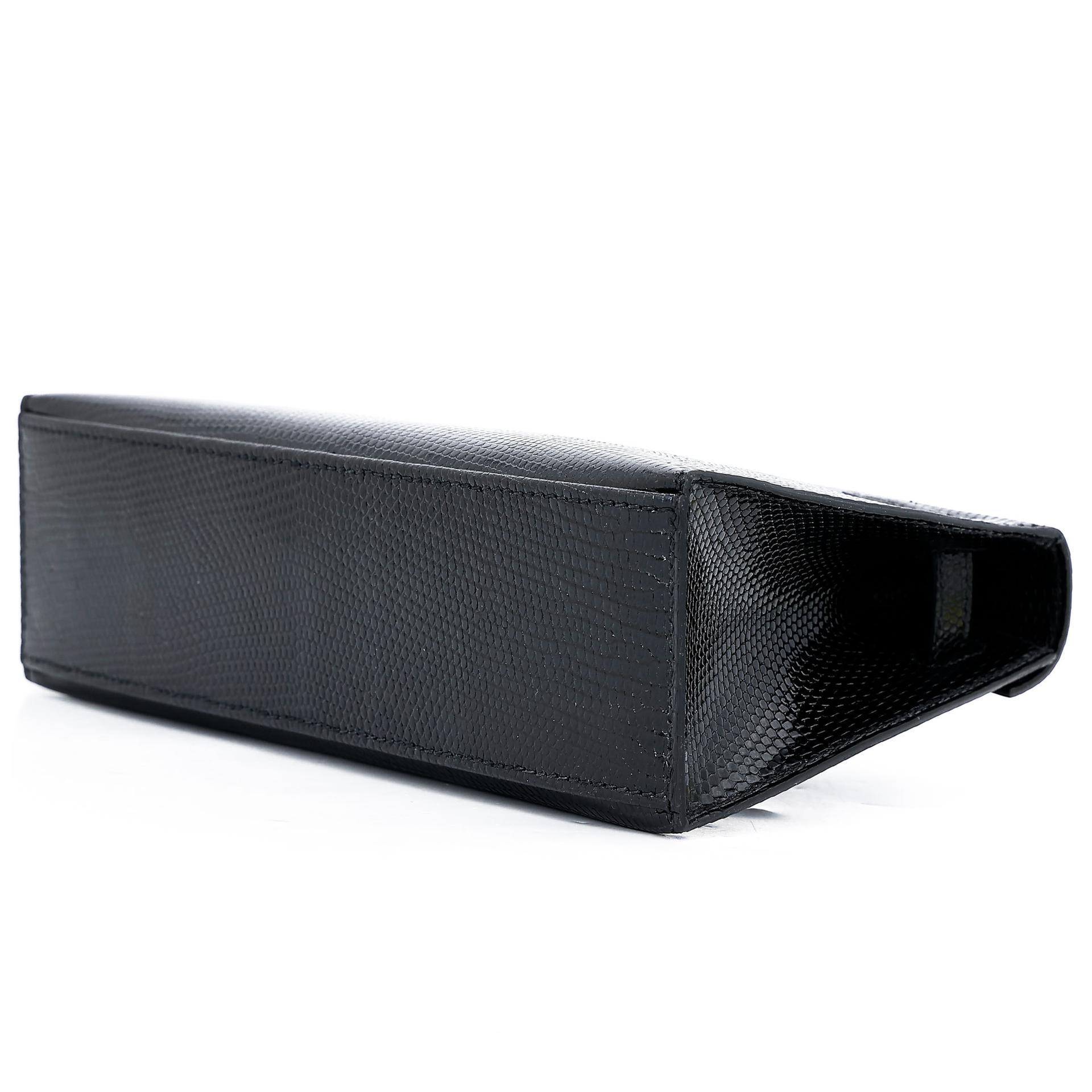Brand New ( Rank N ) HERMÈS Kelly Pochette Noir (89) Lizard Palladium hardware K (2025) - 7