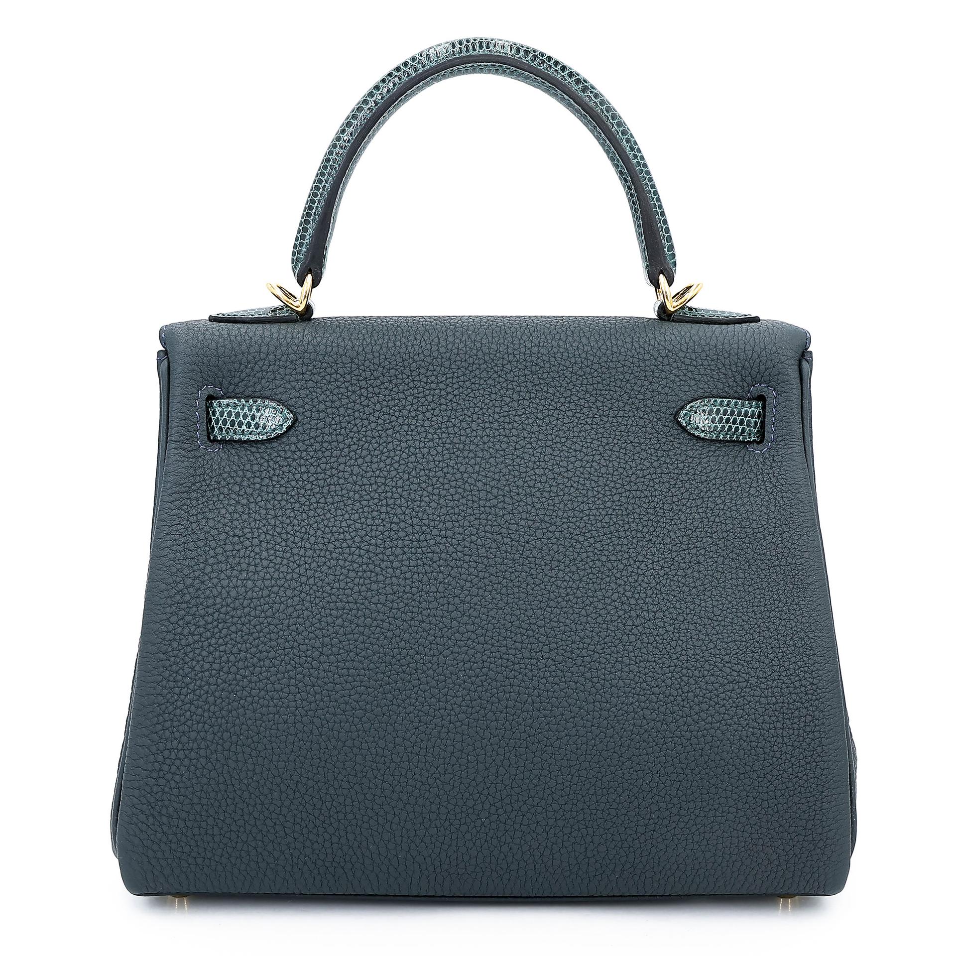 Unused ( Rank NS ) HERMÈS Kelly 25 Touch Vert Cypress (6O) Vert Rousseau (V0) Togo Lizard Gold hardware W (2024) - 2