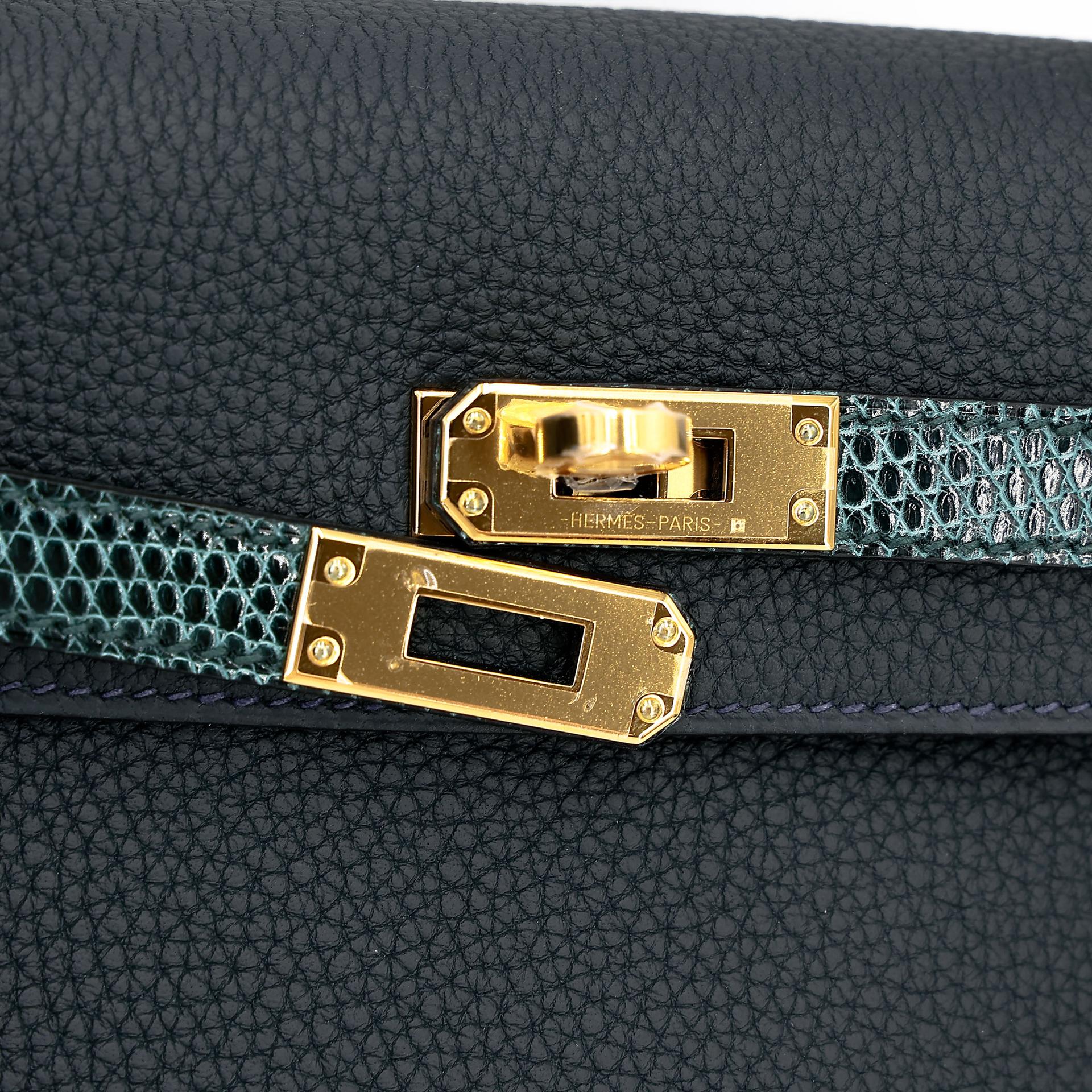 Unused ( Rank NS ) HERMÈS Kelly 25 Touch Vert Cypress (6O) Vert Rousseau (V0) Togo Lizard Gold hardware W (2024) - 10