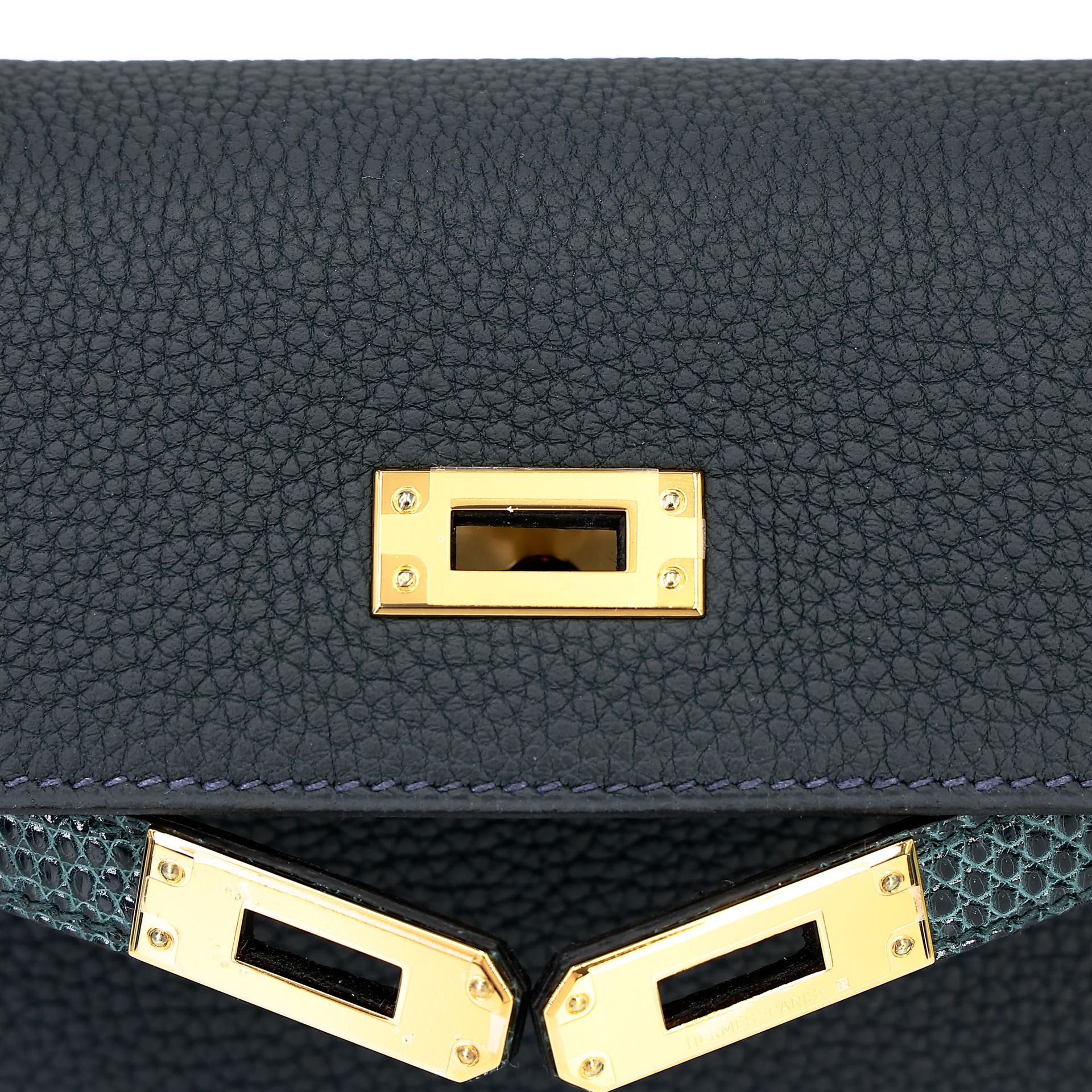 Unused ( Rank NS ) HERMÈS Kelly 25 Touch Vert Cypress (6O) Vert Rousseau (V0) Togo Lizard Gold hardware W (2024) - 11