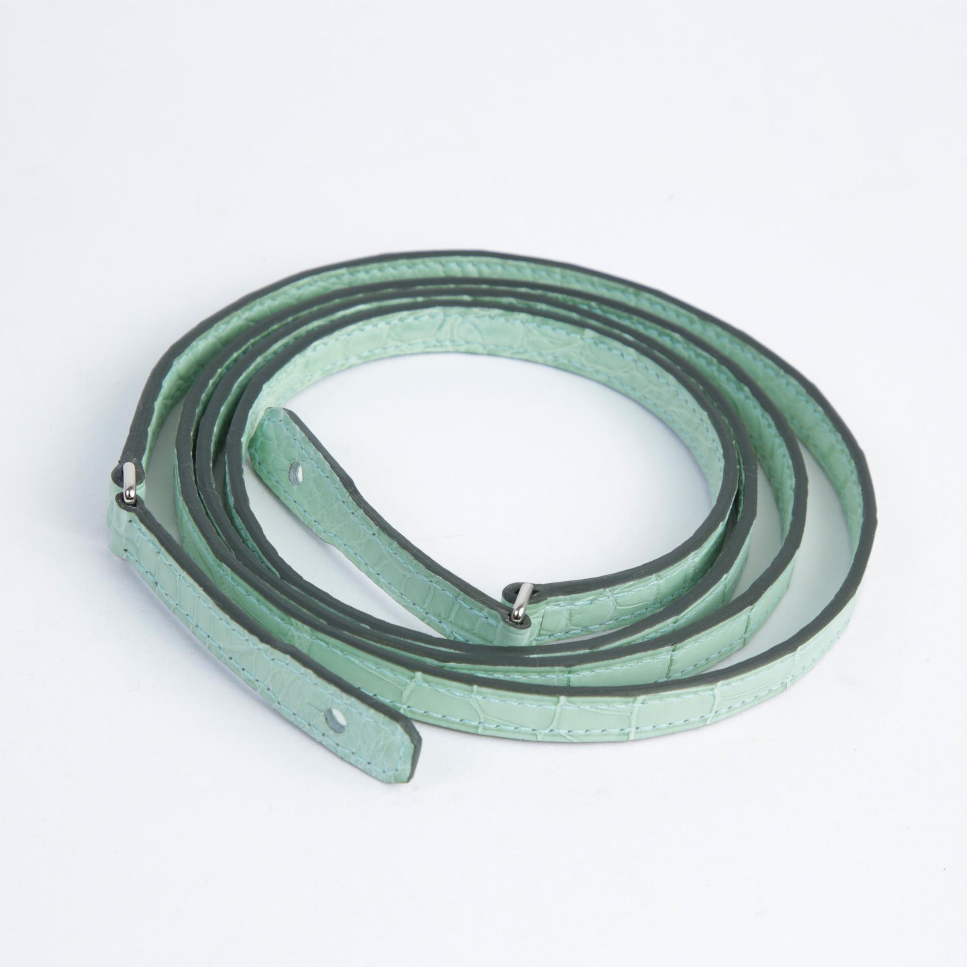 Brand New ( Rank N )  HERMÈS  Kelly To Go Wallet Vert d’Eau (6U) Matte Alligator Palladium hardware W (2024) - 13