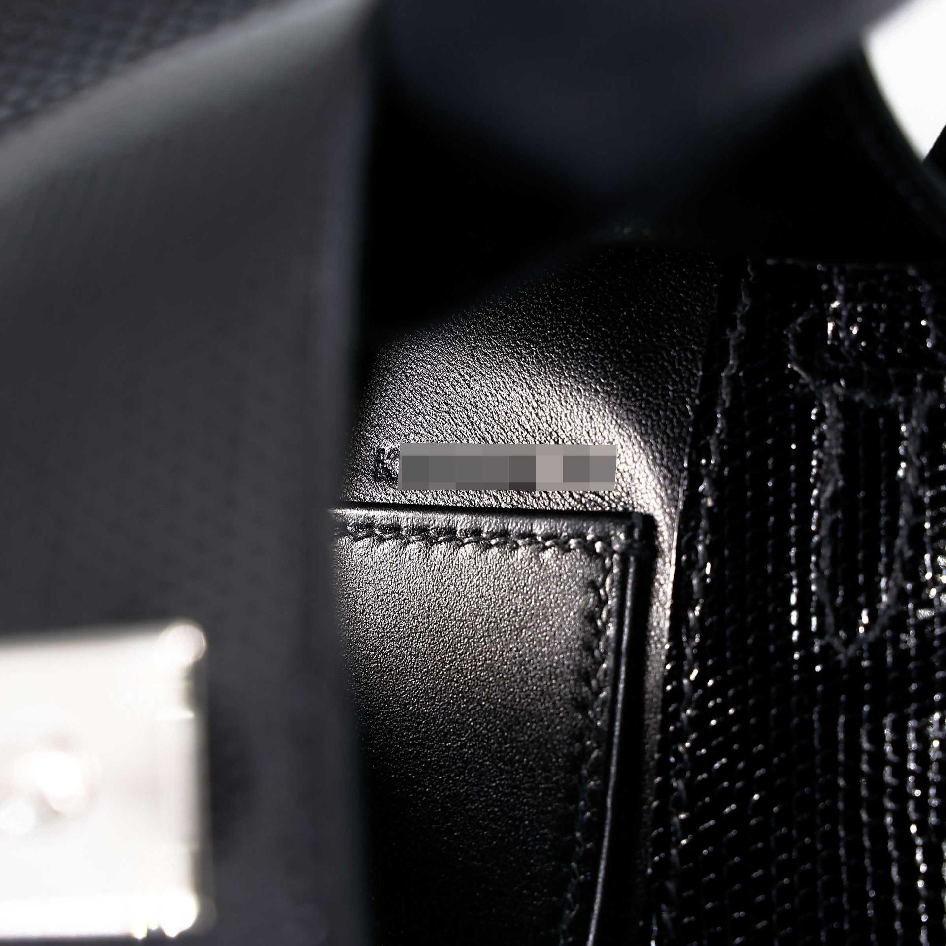 Brand New ( Rank N ) HERMÈS Kelly Pochette Noir (89) Lizard Palladium hardware K (2025) - 14