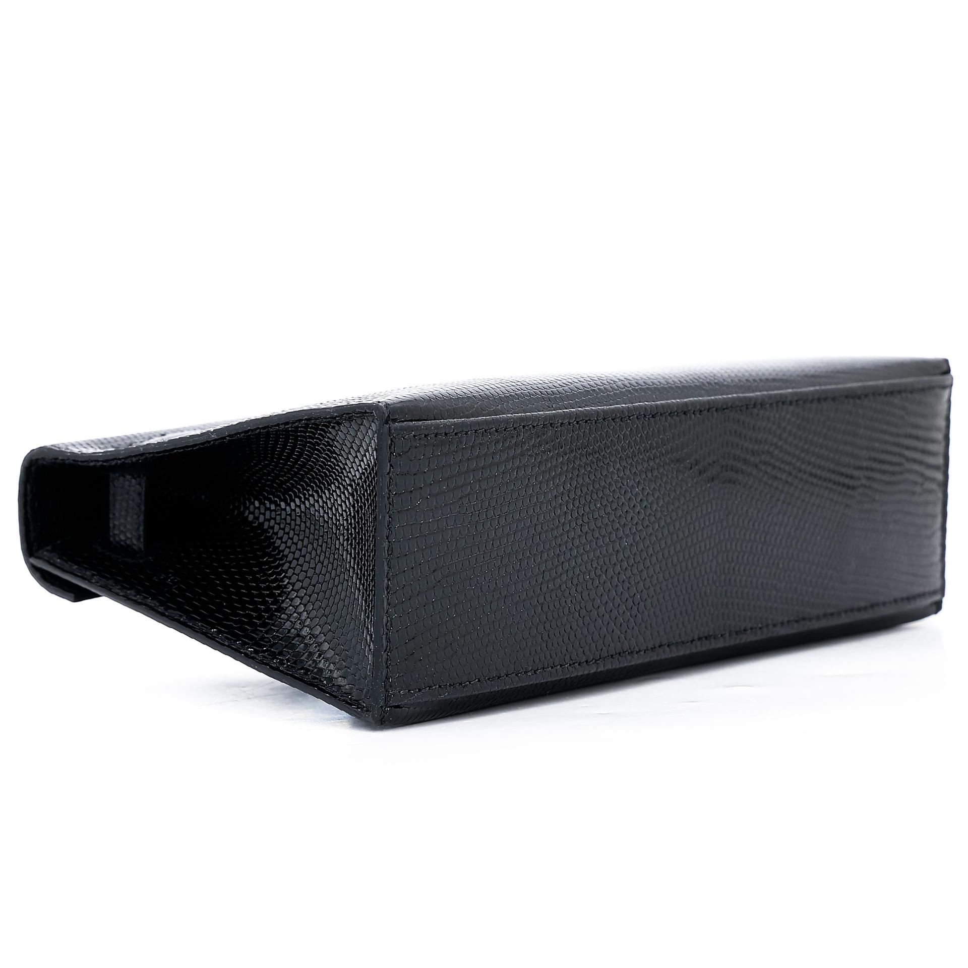 Brand New ( Rank N ) HERMÈS Kelly Pochette Noir (89) Lizard Palladium hardware K (2025) - 8