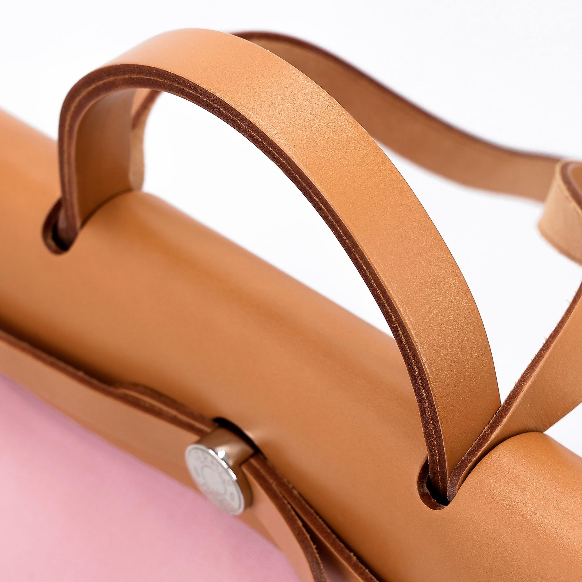ランク SA  HERMÈS エルメス  エールバッグPM ローズサクラ (3Q) ナチュラルサブレ (21) ネゴンダ シルバー金具 T刻印 - 6