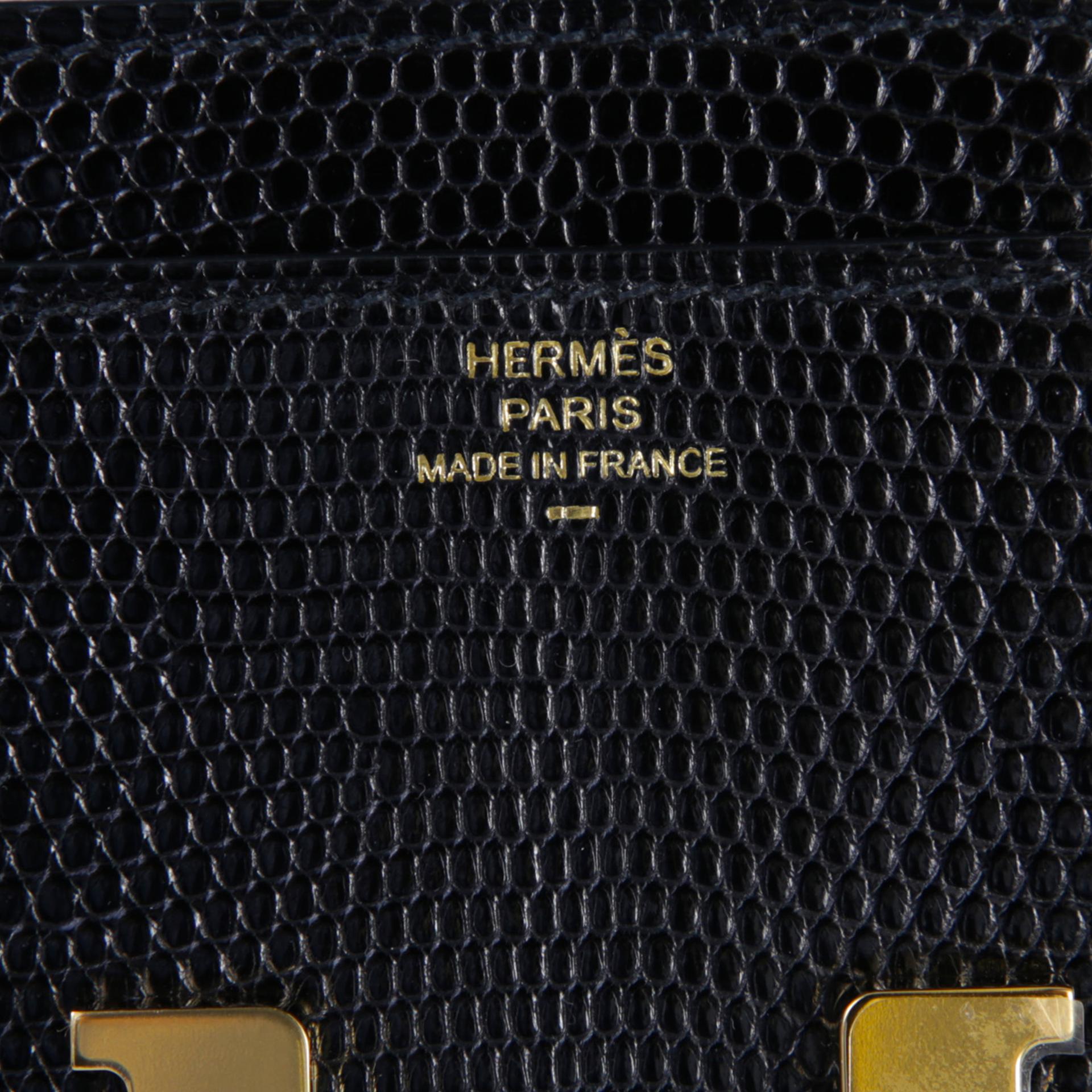 Unused ( Rank NS )  HERMÈS  Constance To Go Noir (89) Lizard Gold hardware U (2022) - 9