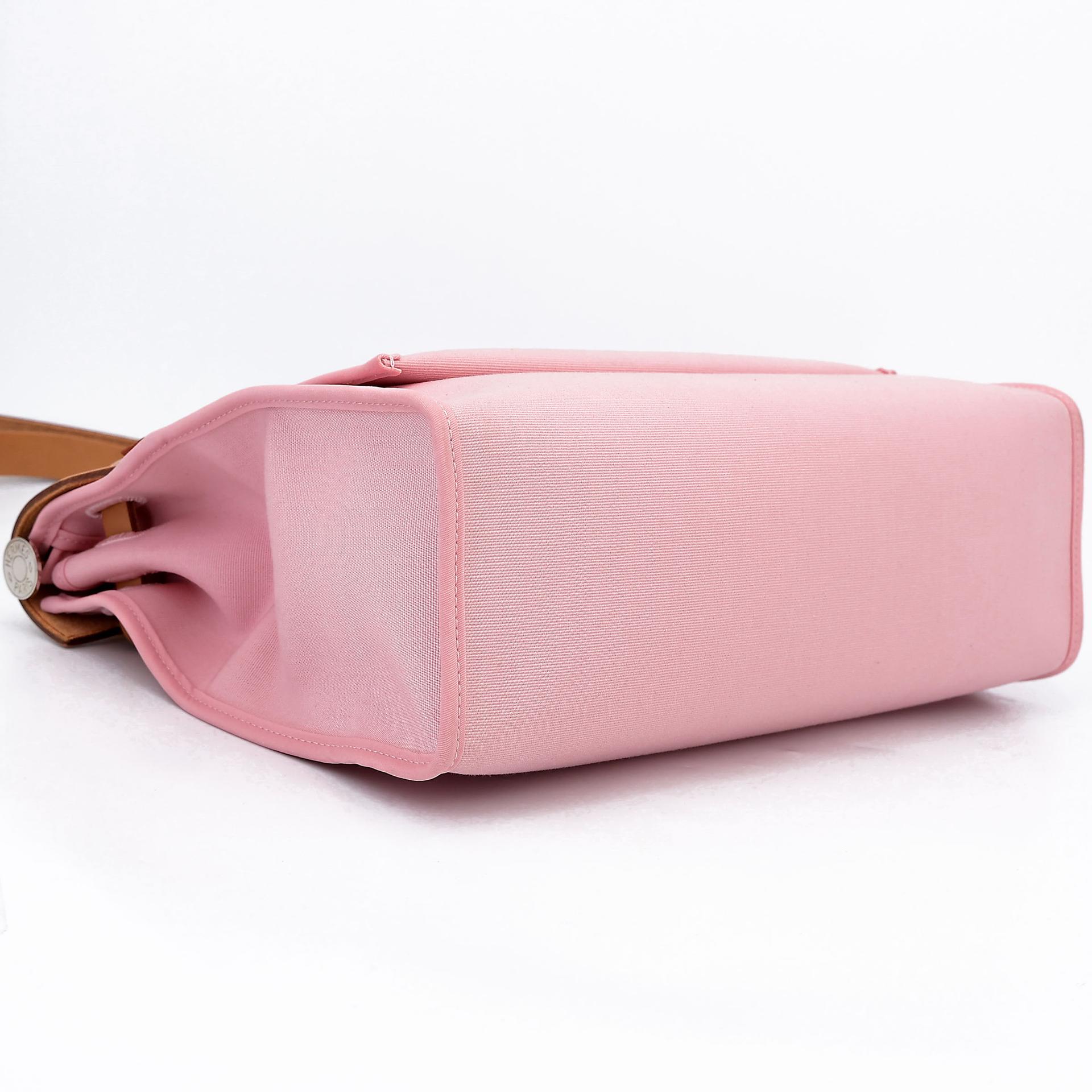 ランク SA  HERMÈS エルメス  エールバッグPM ローズサクラ (3Q) ナチュラルサブレ (21) ネゴンダ シルバー金具 T刻印 - 10