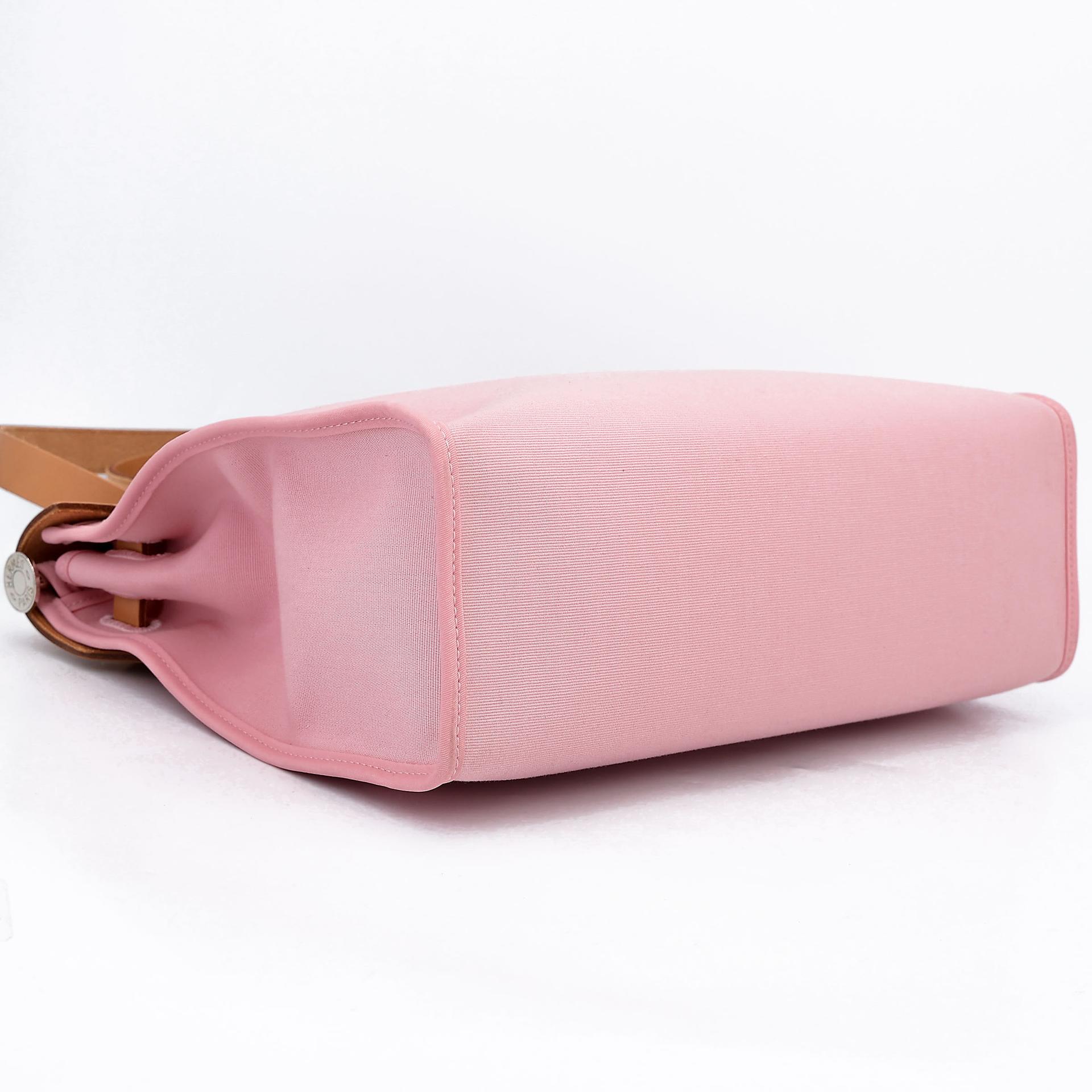 ランク SA  HERMÈS エルメス  エールバッグPM ローズサクラ (3Q) ナチュラルサブレ (21) ネゴンダ シルバー金具 T刻印 - 8