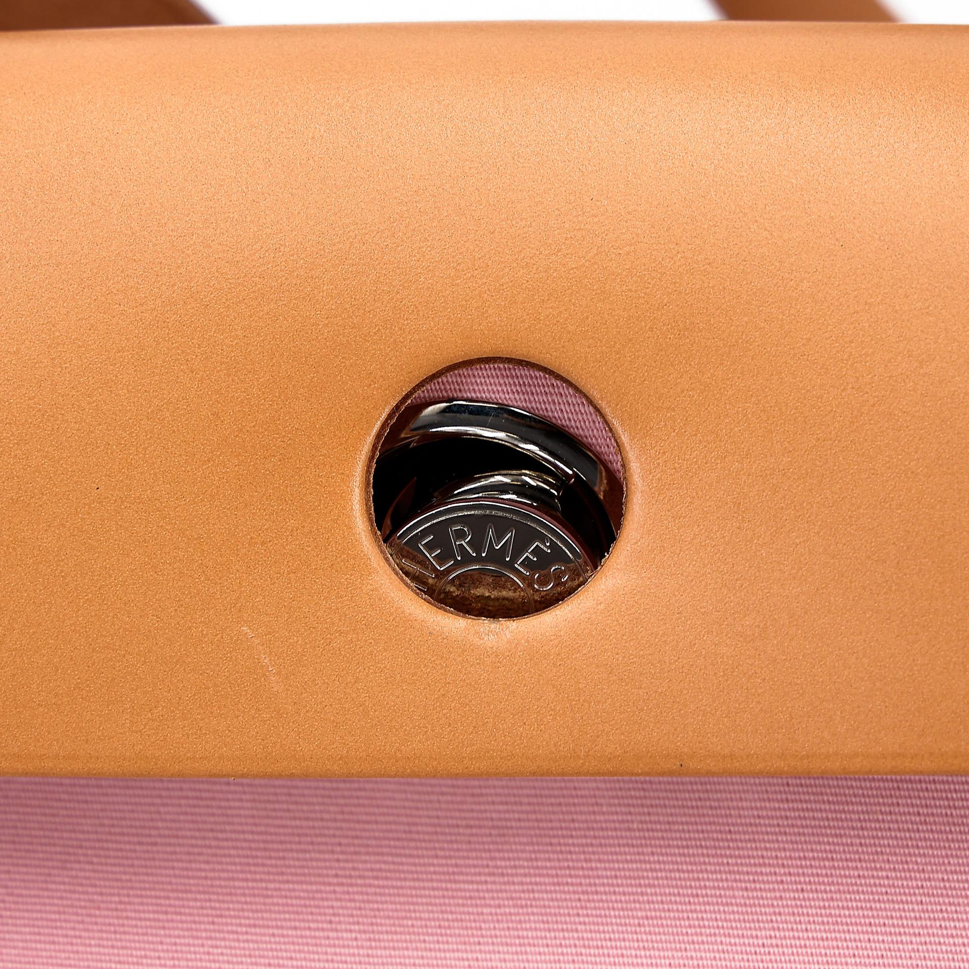 ランク SA  HERMÈS エルメス  エールバッグPM ローズサクラ (3Q) ナチュラルサブレ (21) ネゴンダ シルバー金具 T刻印 - 19