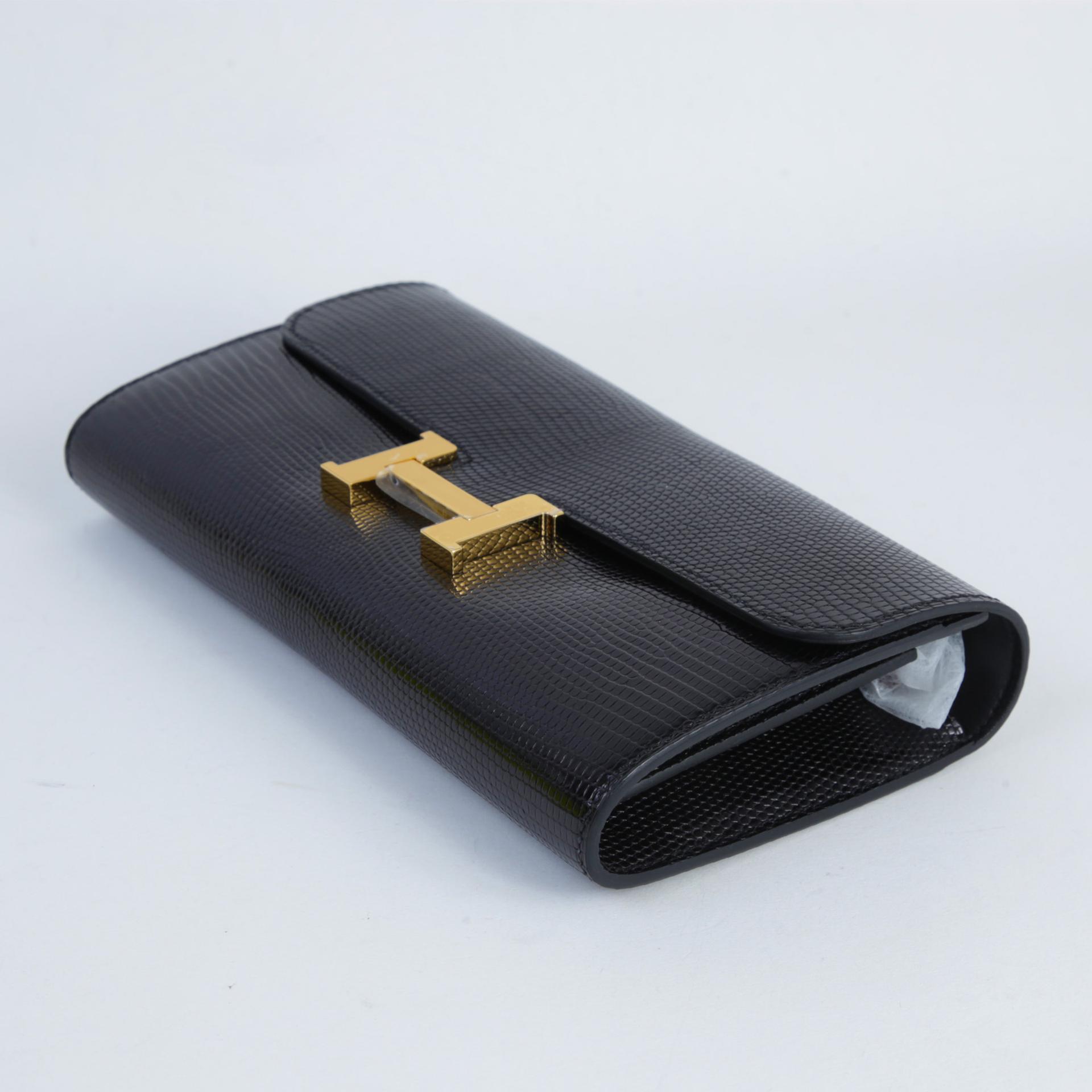 Unused ( Rank NS )  HERMÈS  Constance To Go Noir (89) Lizard Gold hardware U (2022) - 4