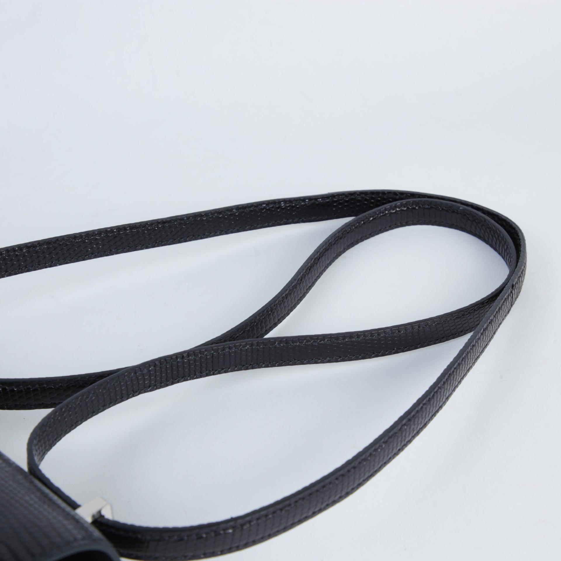 Very Good ( Rank A) HERMÈS Constance Mini Noir (89) Lizard Palladium hardware Z (2021) - 3