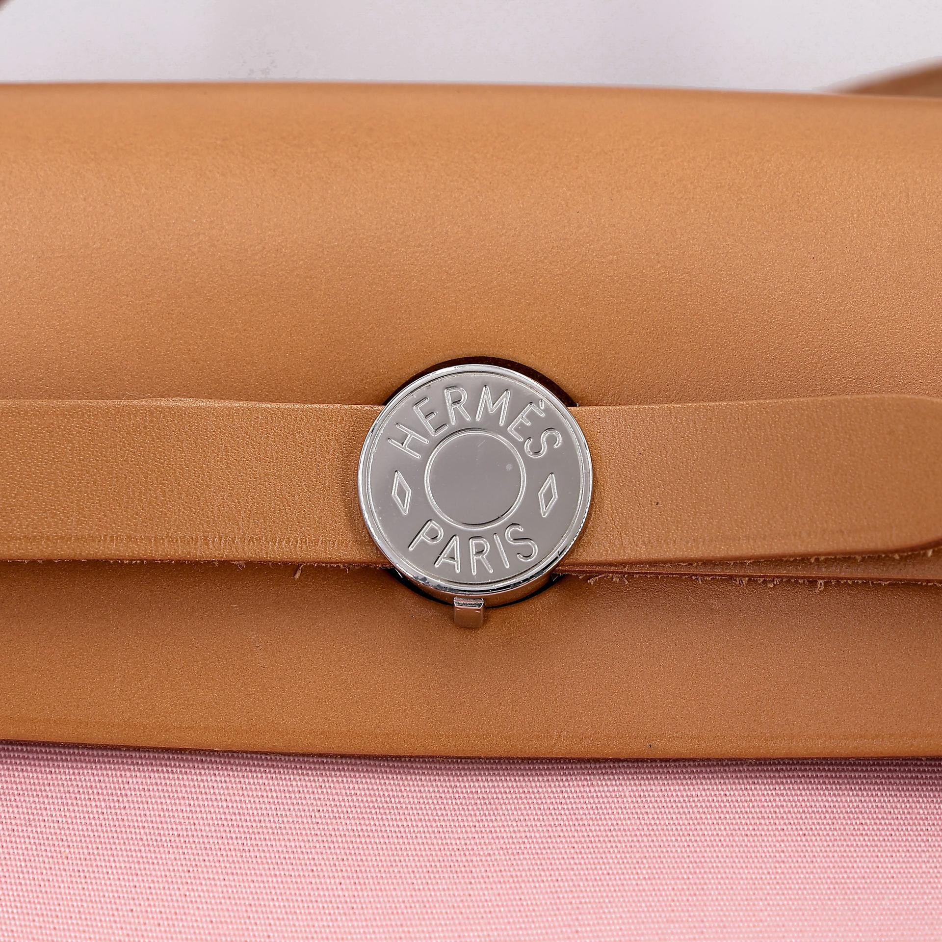 ランク SA  HERMÈS エルメス  エールバッグPM ローズサクラ (3Q) ナチュラルサブレ (21) ネゴンダ シルバー金具 T刻印 - 15