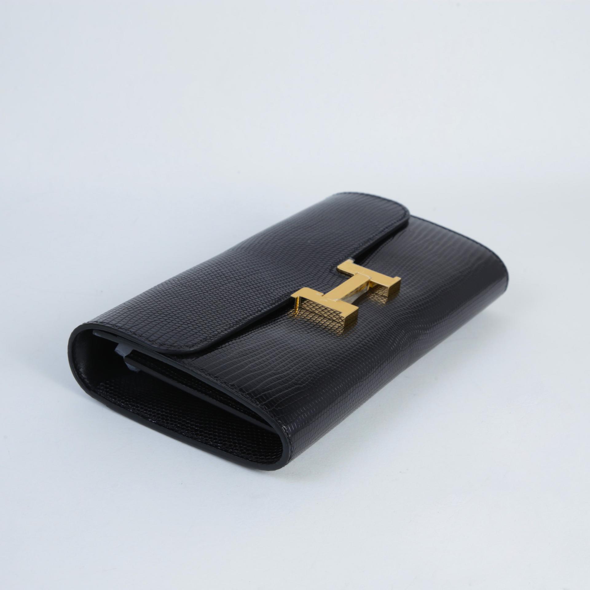 Unused ( Rank NS )  HERMÈS  Constance To Go Noir (89) Lizard Gold hardware U (2022) - 3
