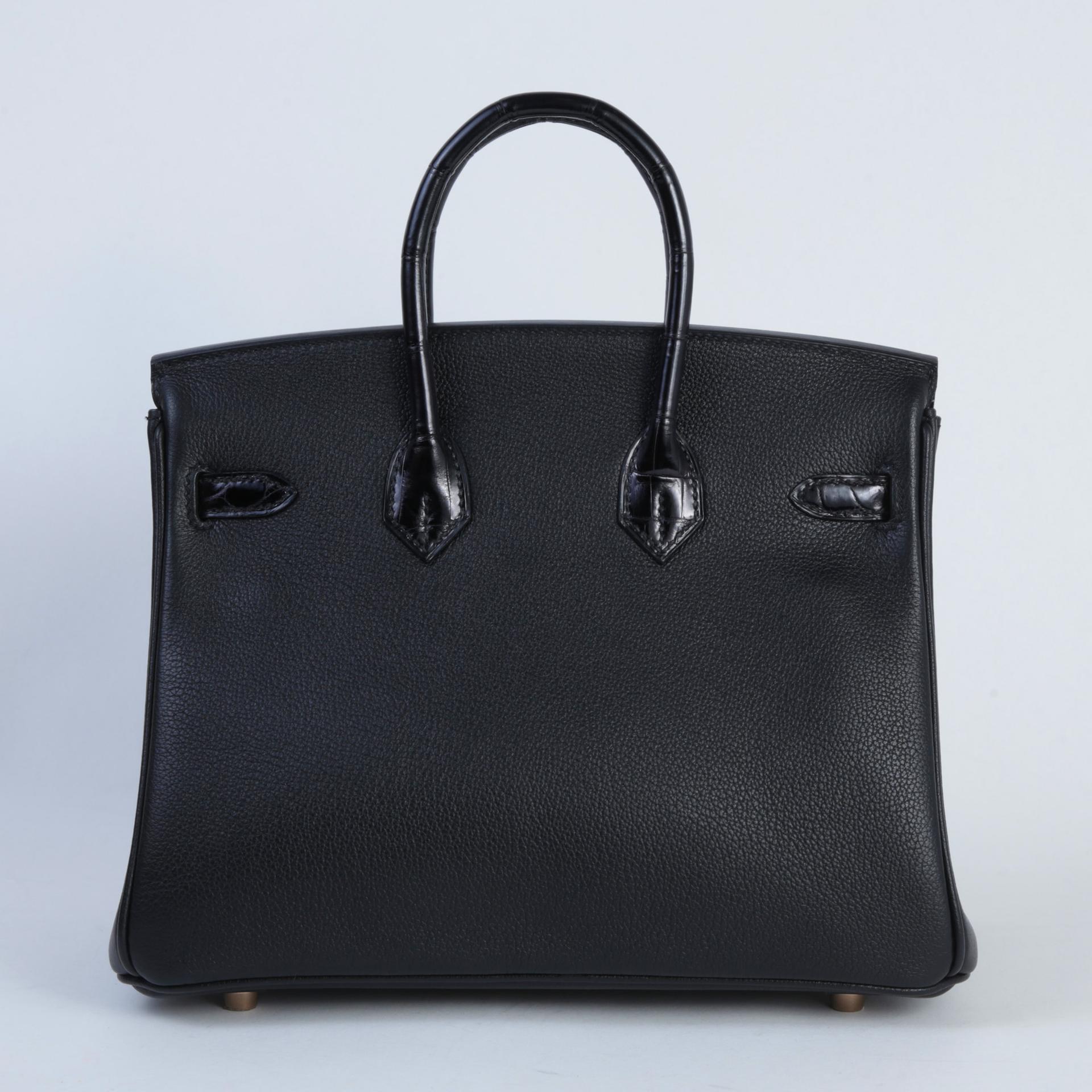 ランク A HERMÈS エルメス バーキン25 タッチ ブラック (89) トリヨン ノビーヨ クロコダイル ニロティカス リセ ピンクゴールド金具 C刻印 - 2