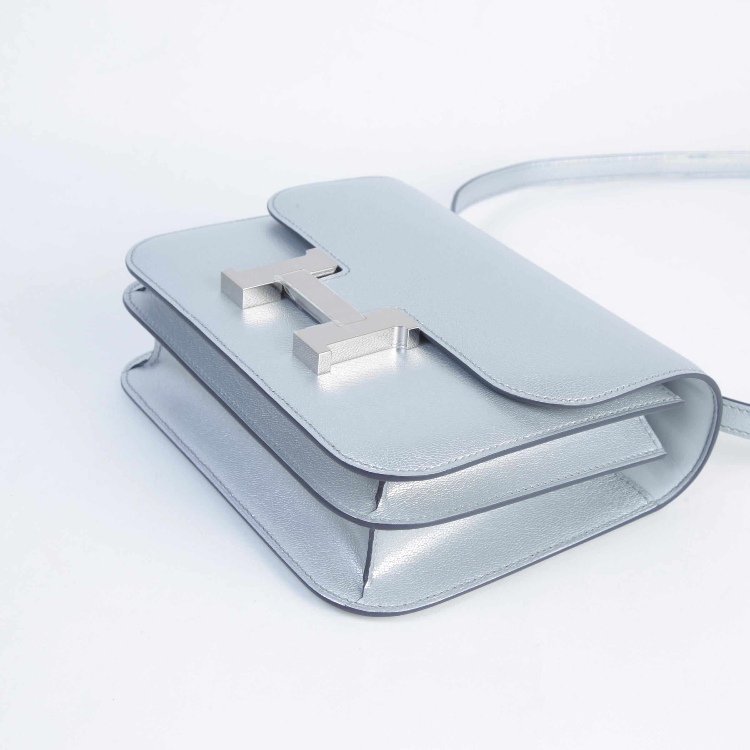 Brand New ( Rank N )  HERMÈS  Constance Mini Argent (05) Chamkila Palladium hardware K (2025) - 4